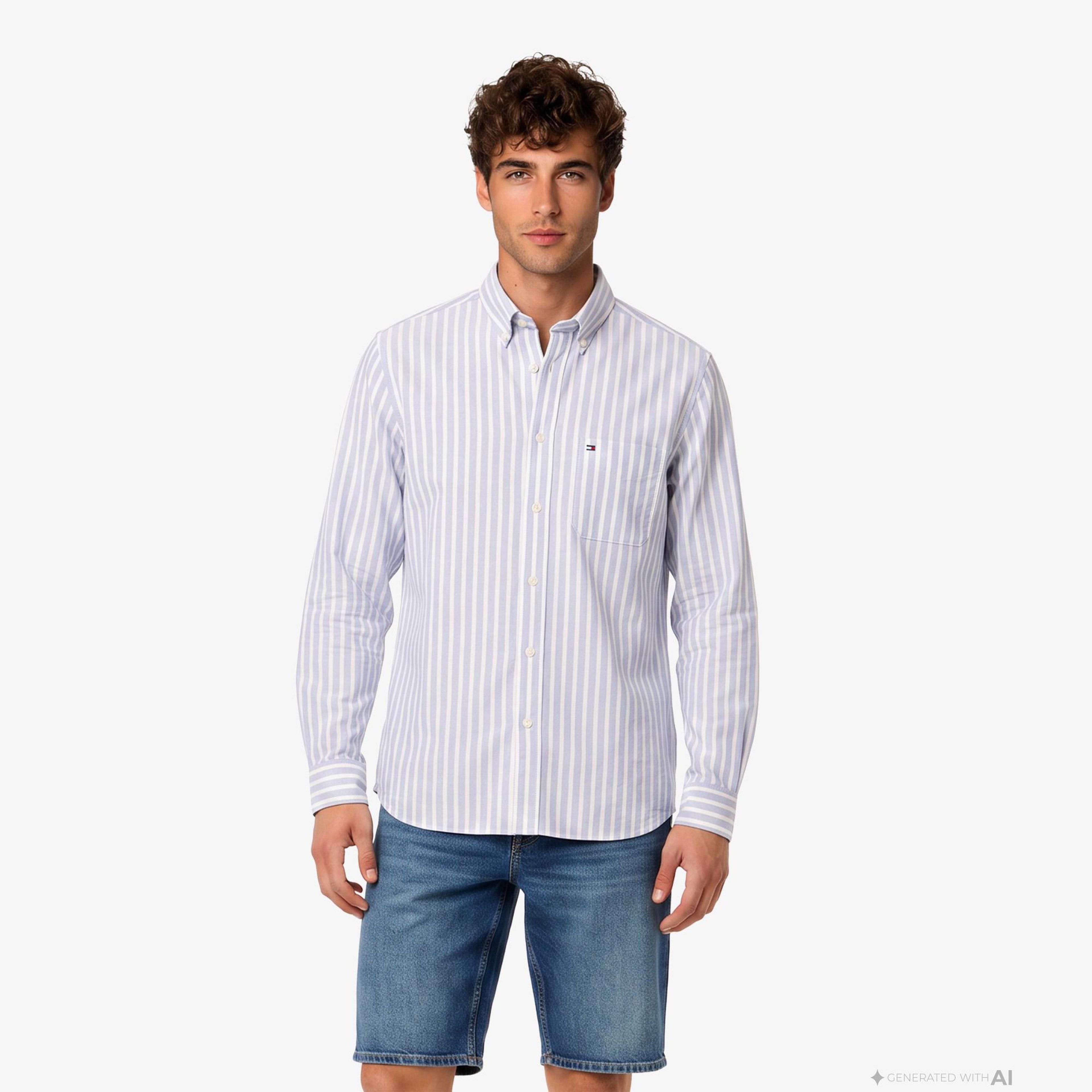 Tommy Hilfiger Heritage Oxford Seasonal Erkek Mavi Gömlek