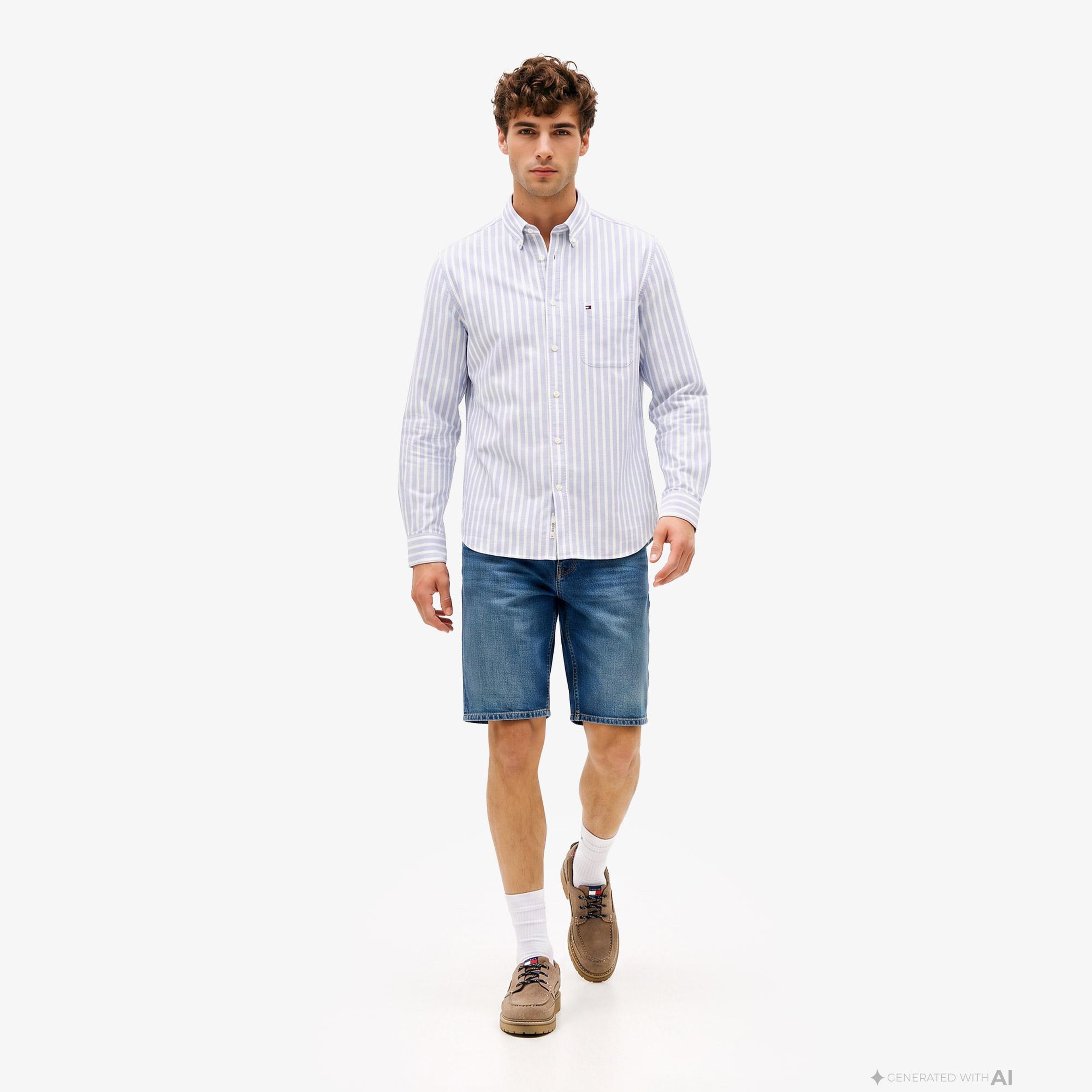 Tommy Hilfiger Heritage Oxford Seasonal Erkek Mavi Gömlek