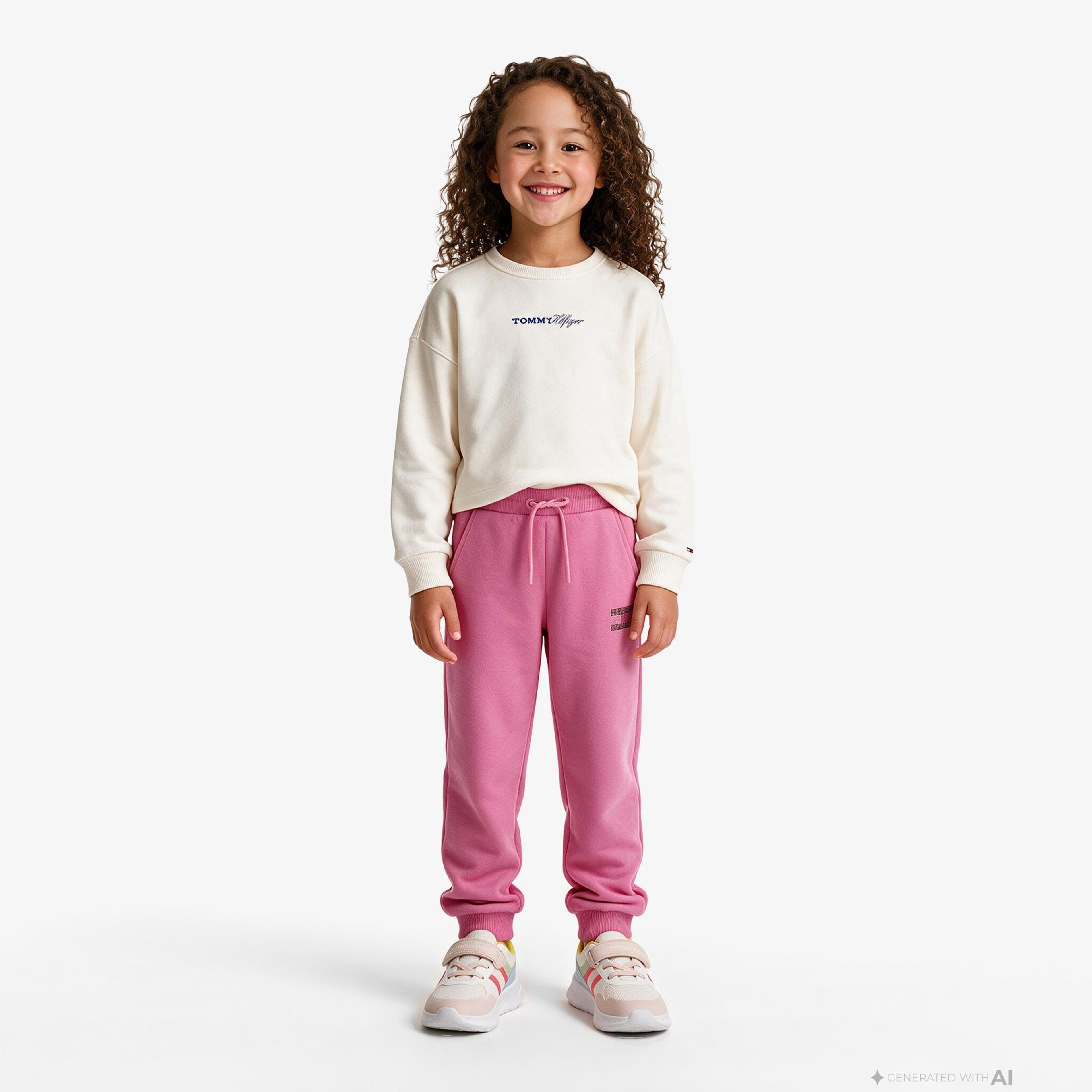 Tommy Hilfiger Rhinestone Çocuk Pembe Eşofman Altı