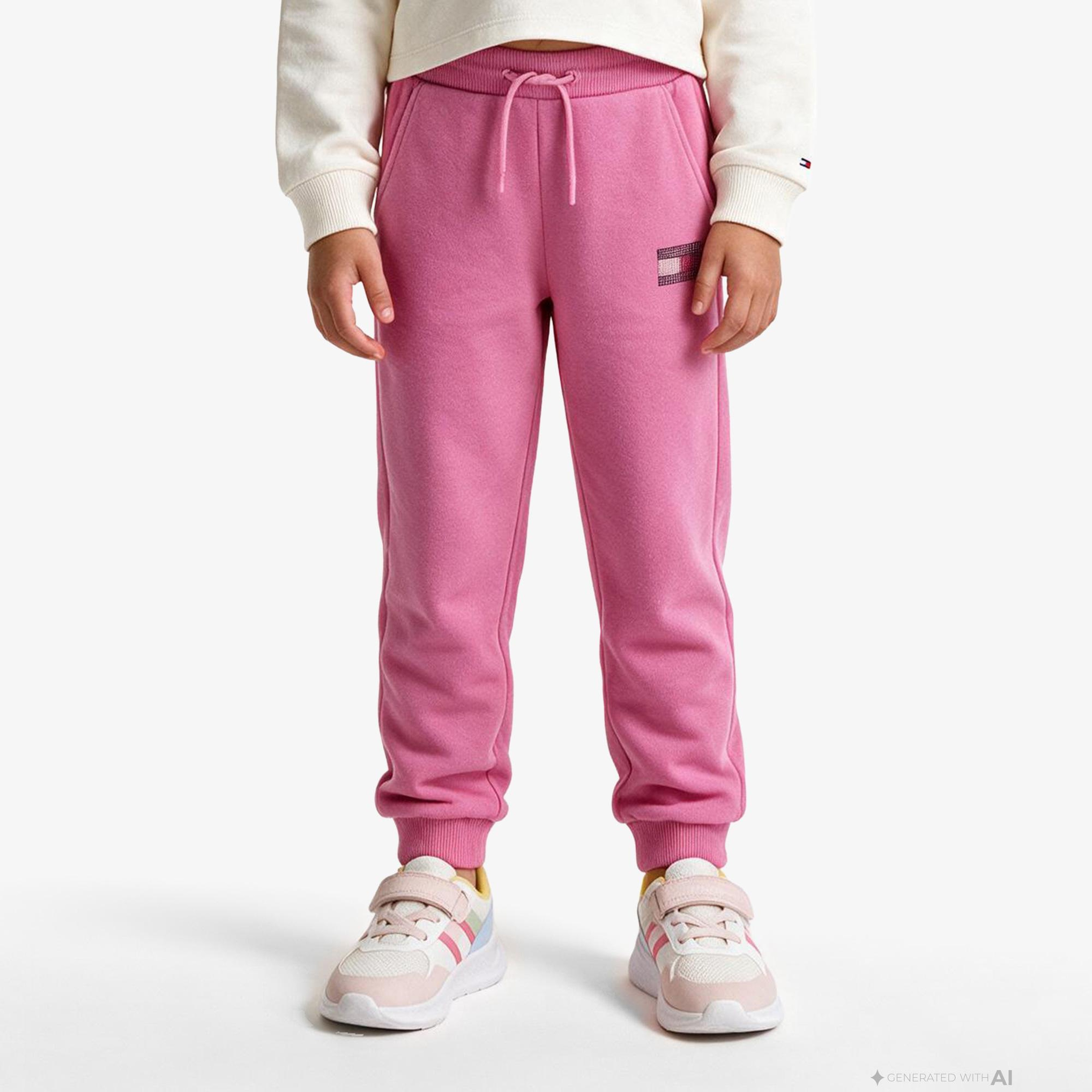 Tommy Hilfiger Rhinestone Çocuk Pembe Eşofman Altı