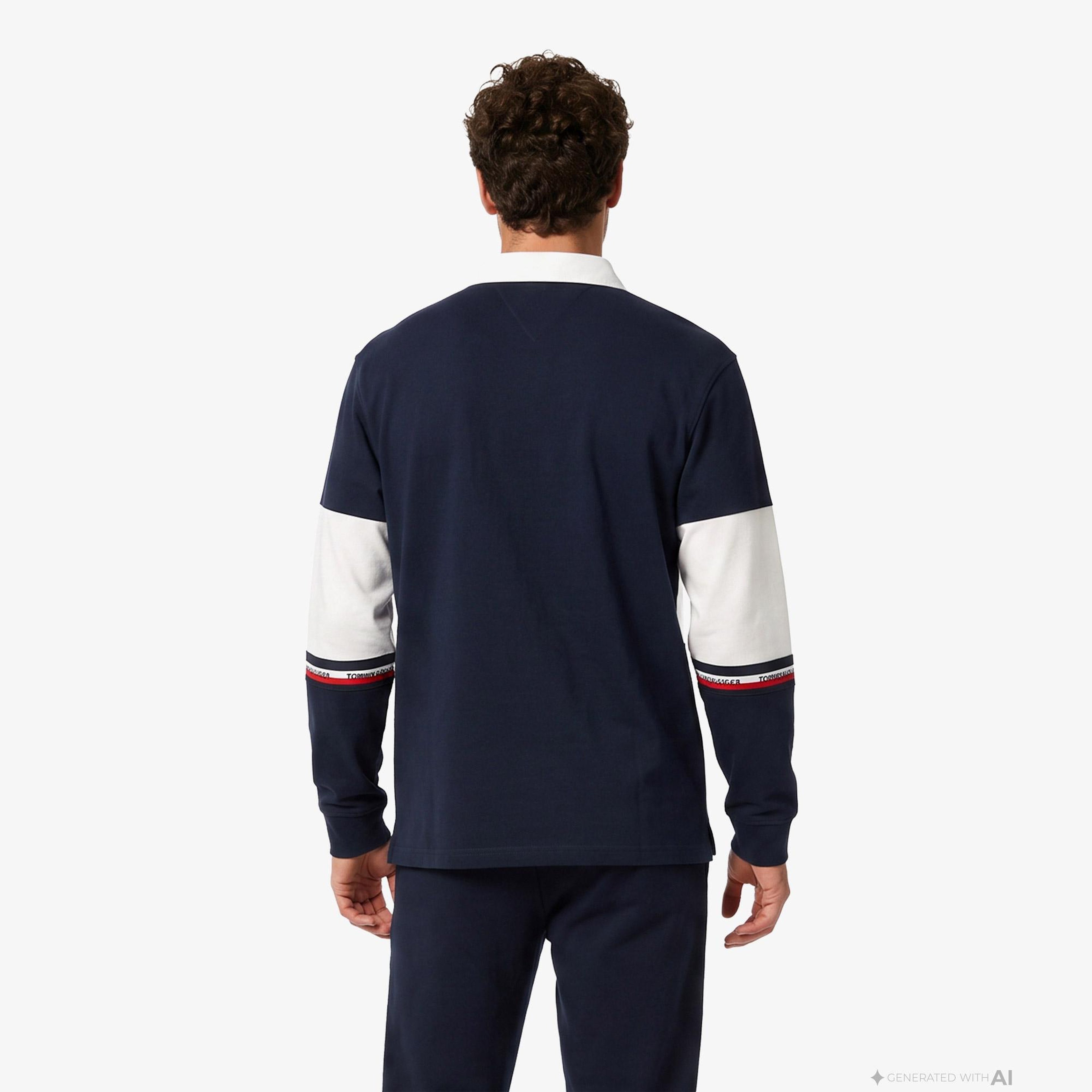 Tommy Hilfiger Cblock Rugby Erkek Lacivert Polo