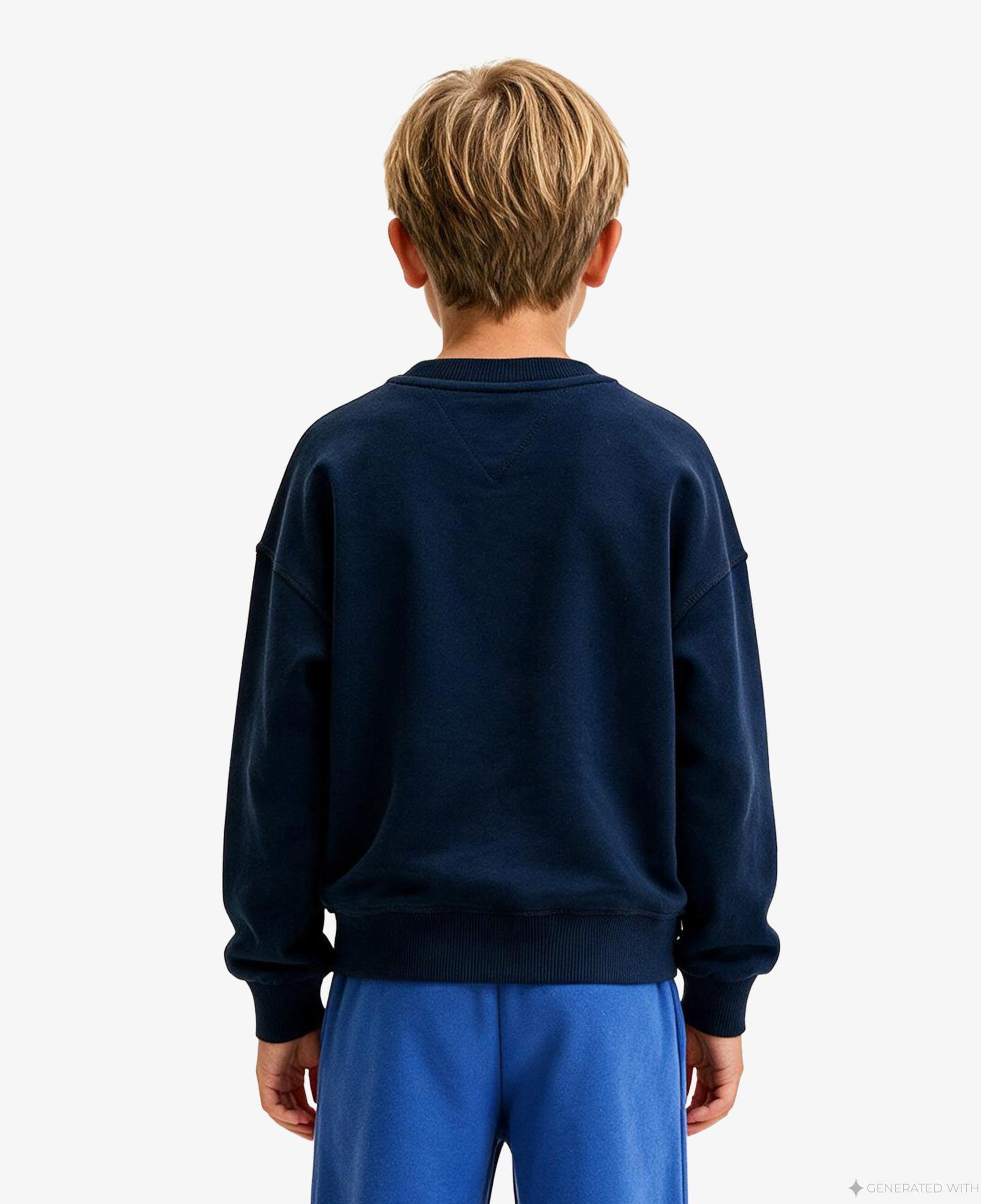 Tommy Hilfiger Crew Neck Çocuk Lacivert Sweatshirt