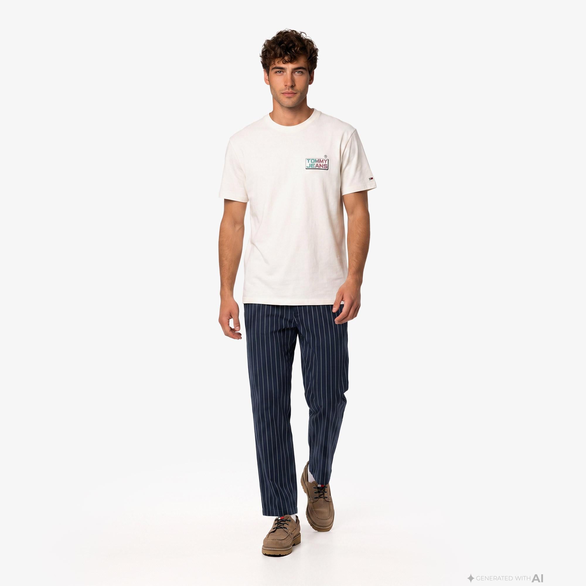 Tommy Hilfiger Jaimie Stripe Erkek Lacivert Pantolon
