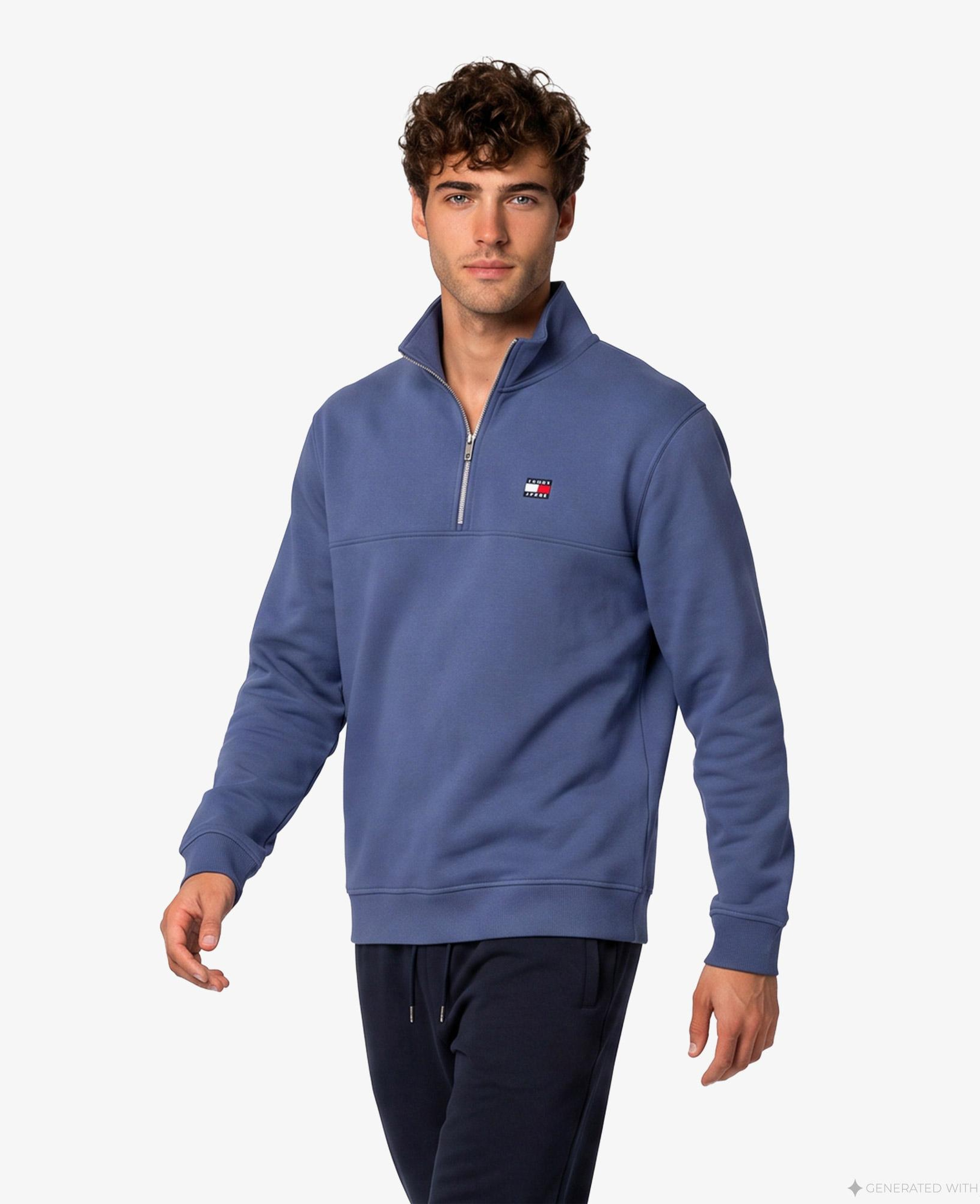 Tommy Hilfiger Badge Erkek Mavi Sweatshirt