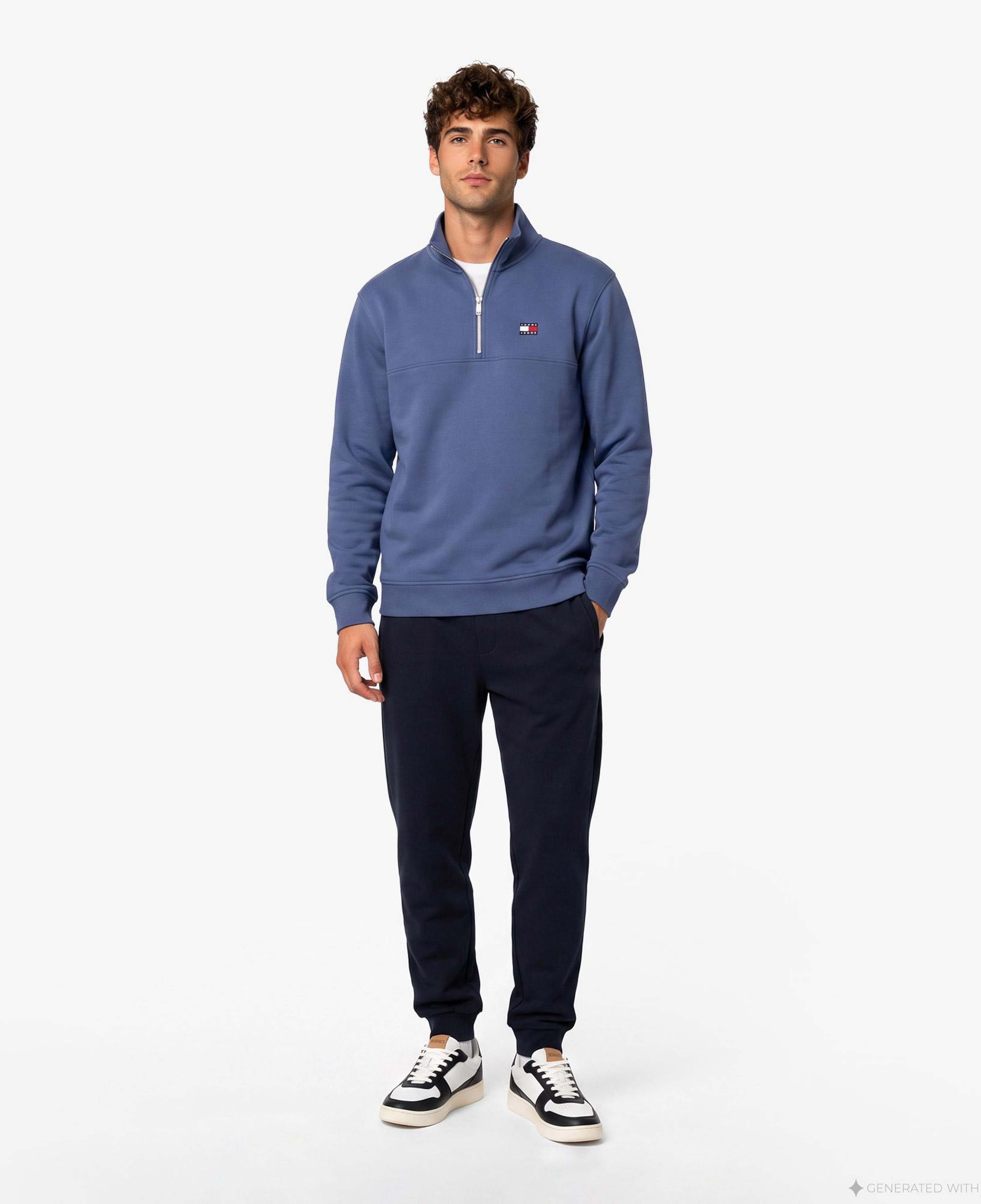 Tommy Hilfiger Badge Erkek Mavi Sweatshirt