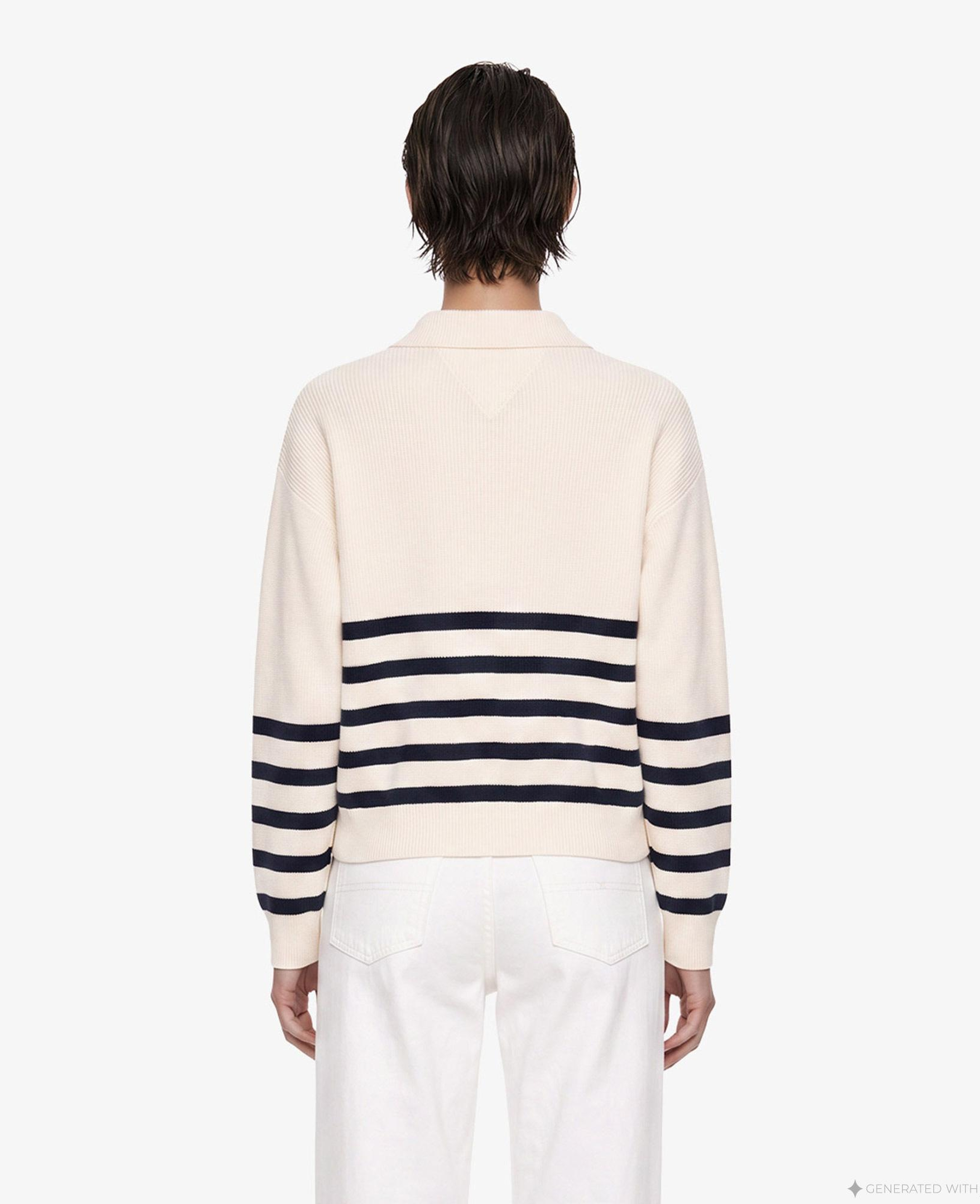 Tommy Hilfiger Quarter Zip Kadın Beyaz Triko