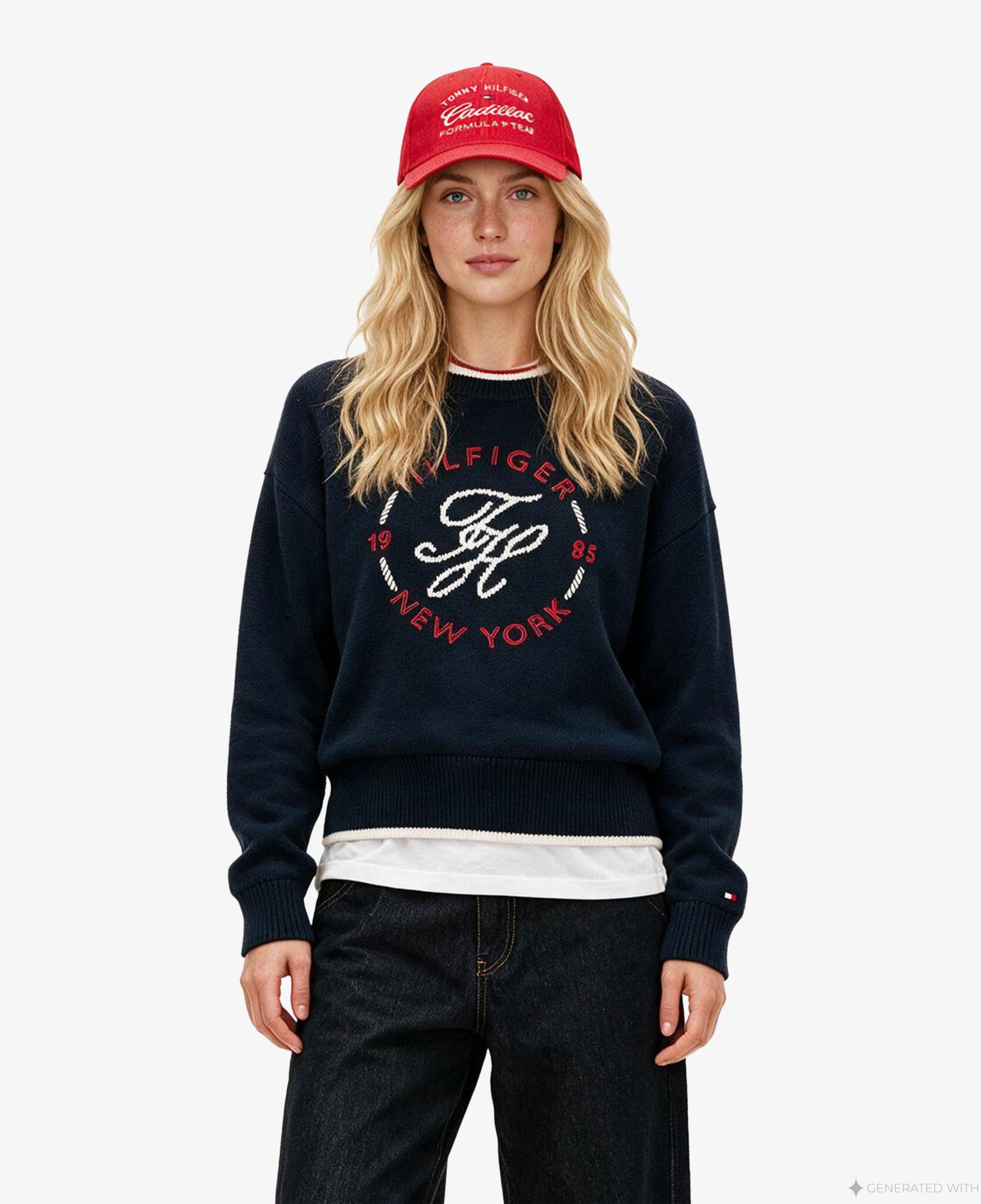 Tommy Hilfiger Nautical Kadın Lacivert Triko