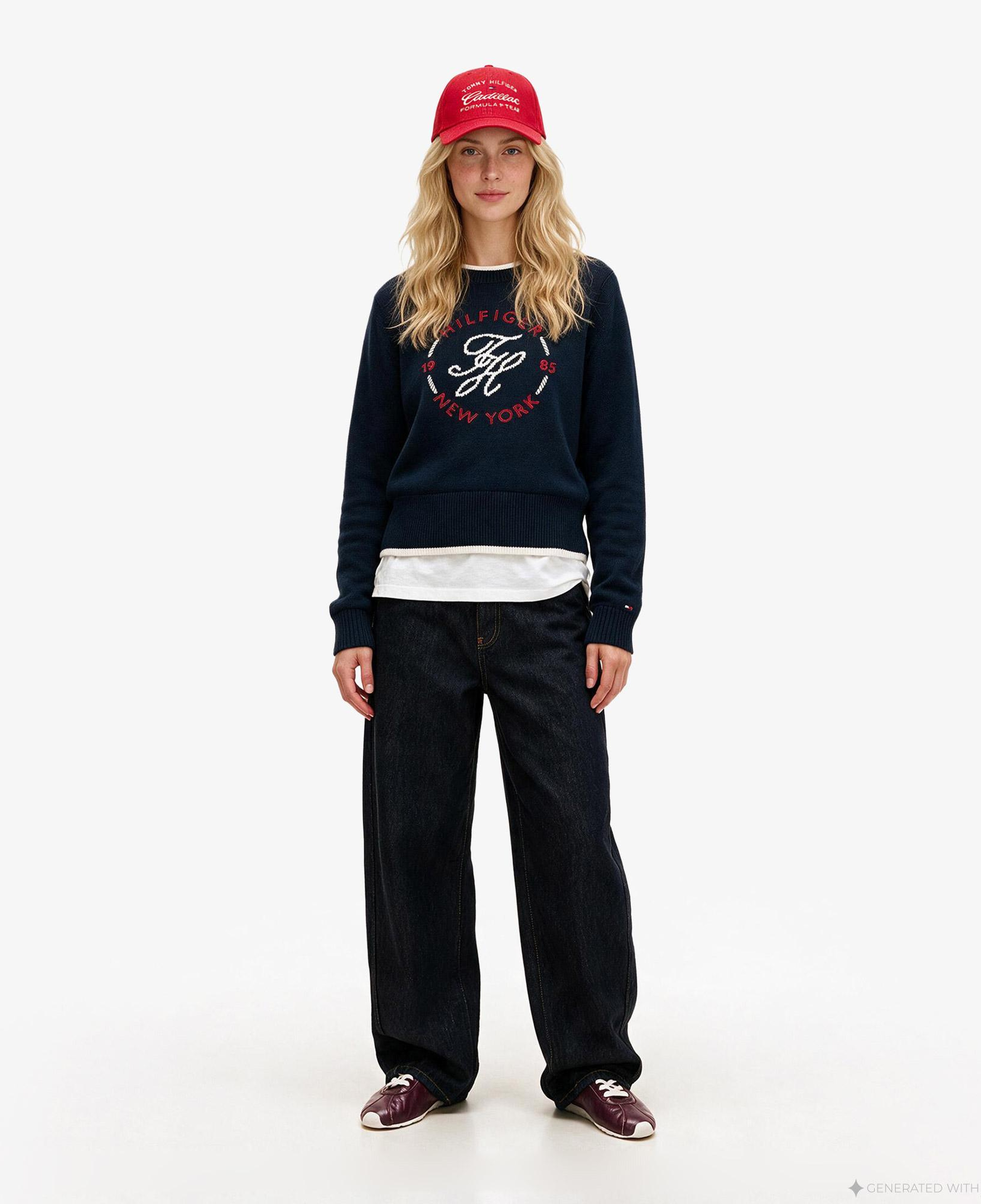Tommy Hilfiger Nautical Kadın Lacivert Triko