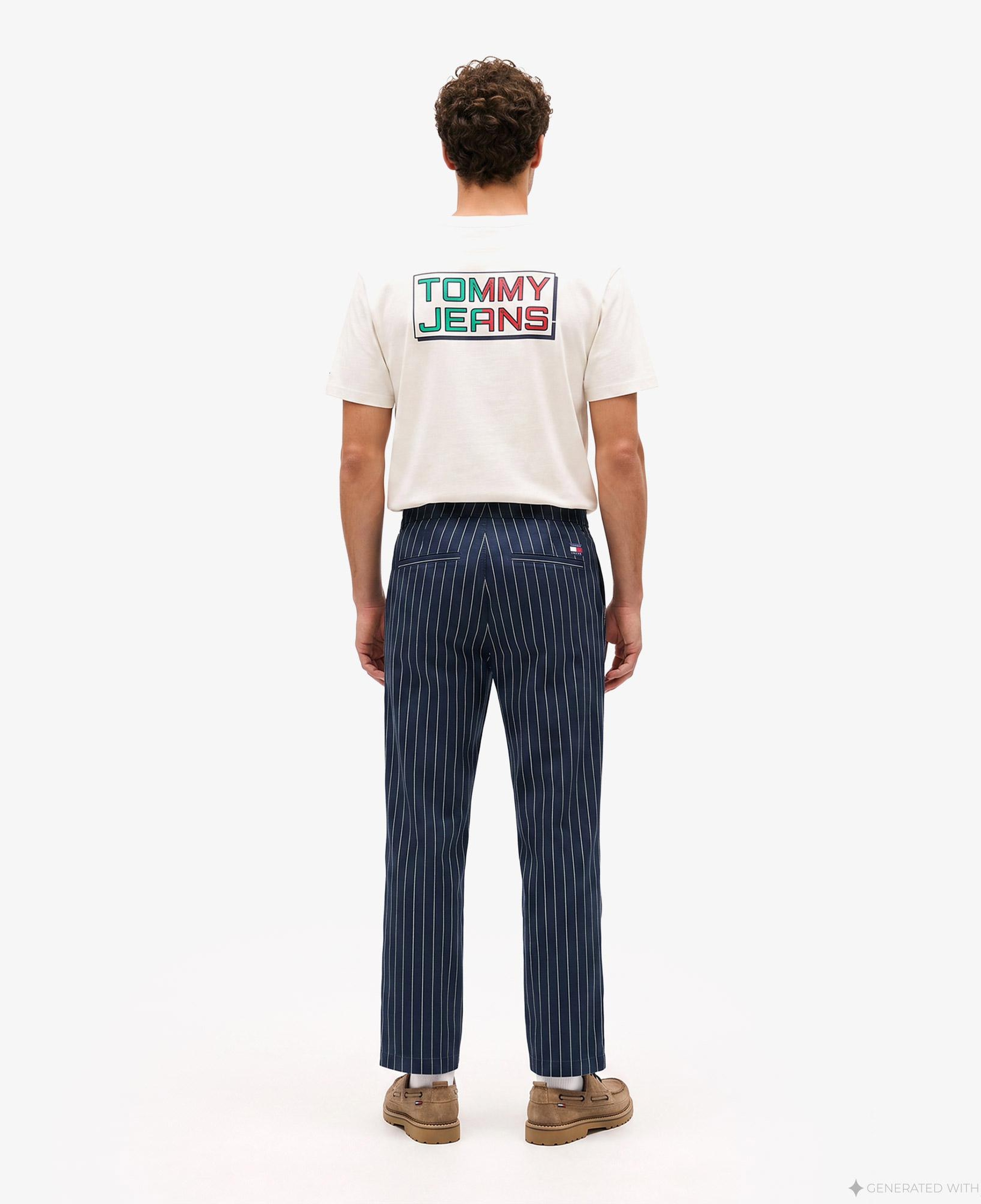 Tommy Hilfiger Jaimie Stripe Erkek Lacivert Pantolon