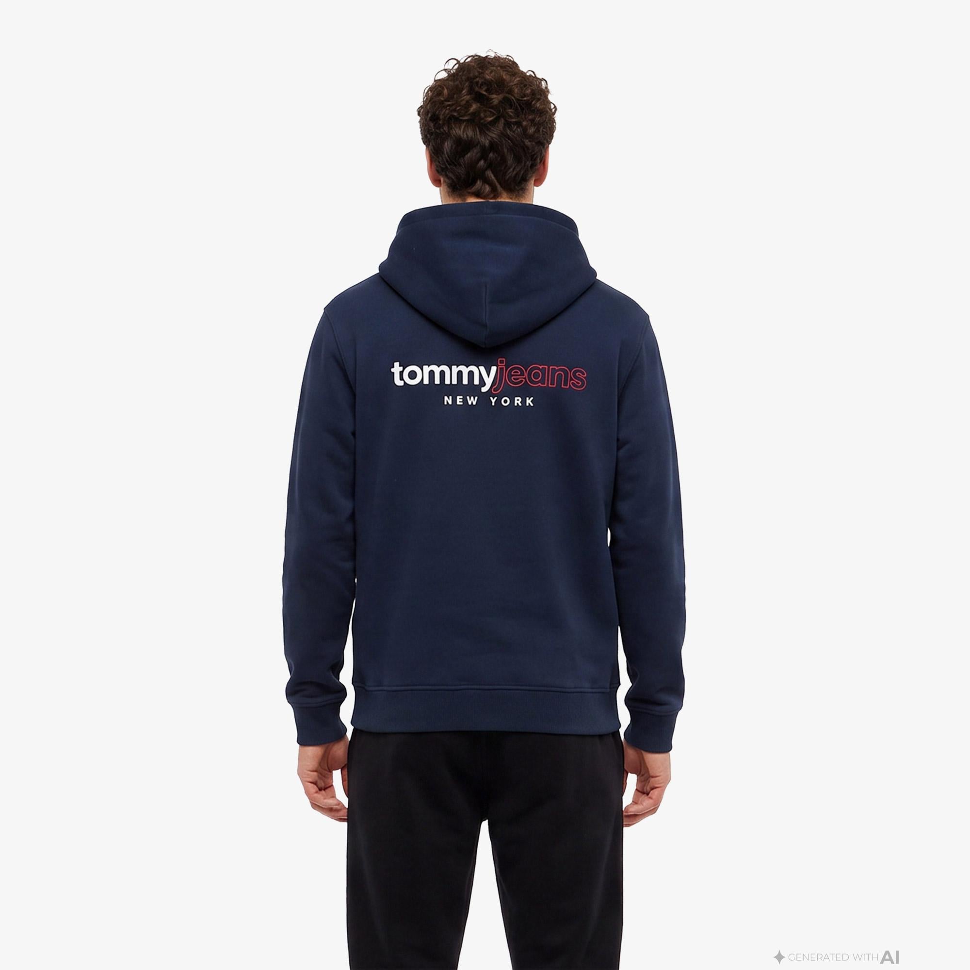 Tommy Hilfiger Dna Backprint Erkek Lacivert Sweatshirt