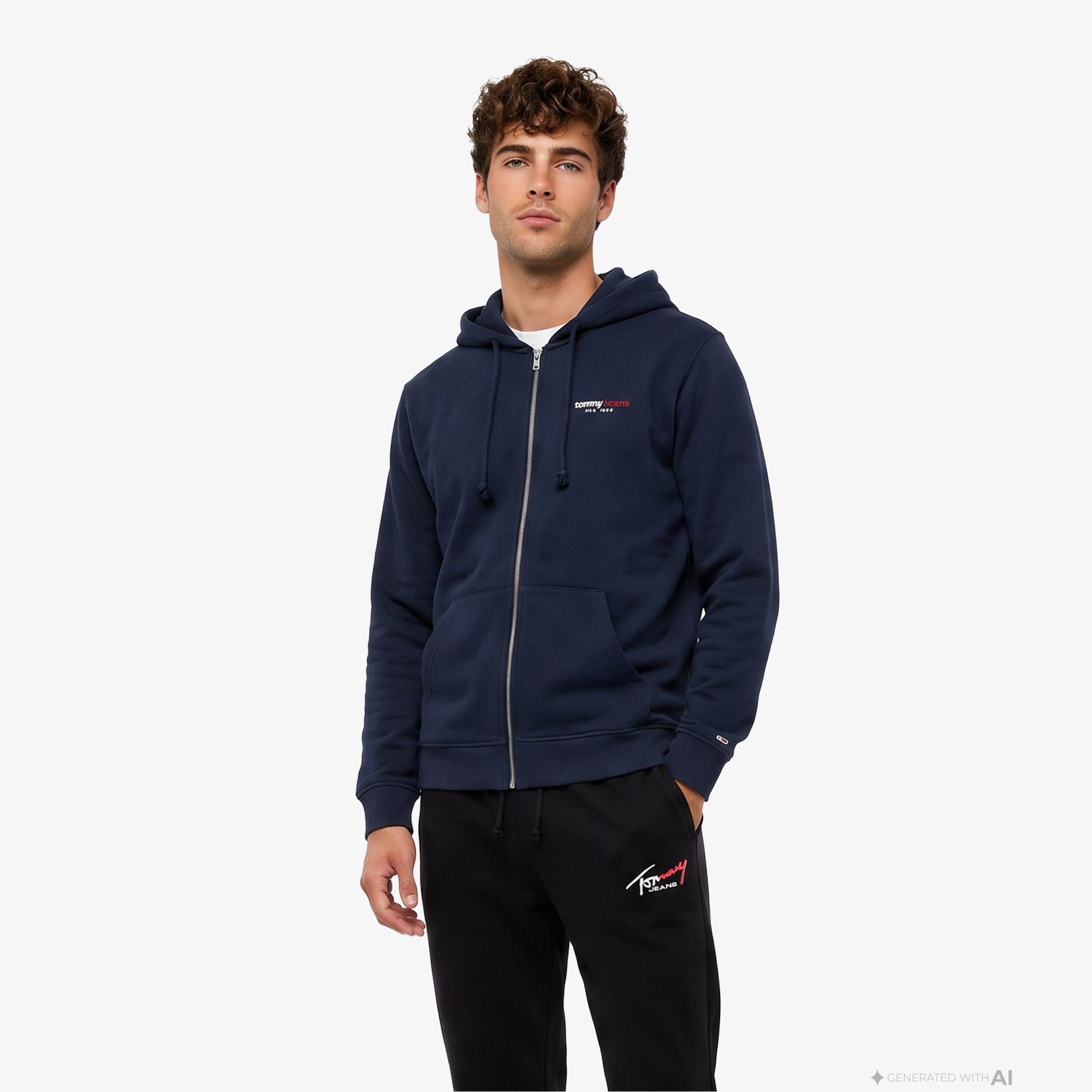 Tommy Hilfiger Dna Backprint Erkek Lacivert Sweatshirt