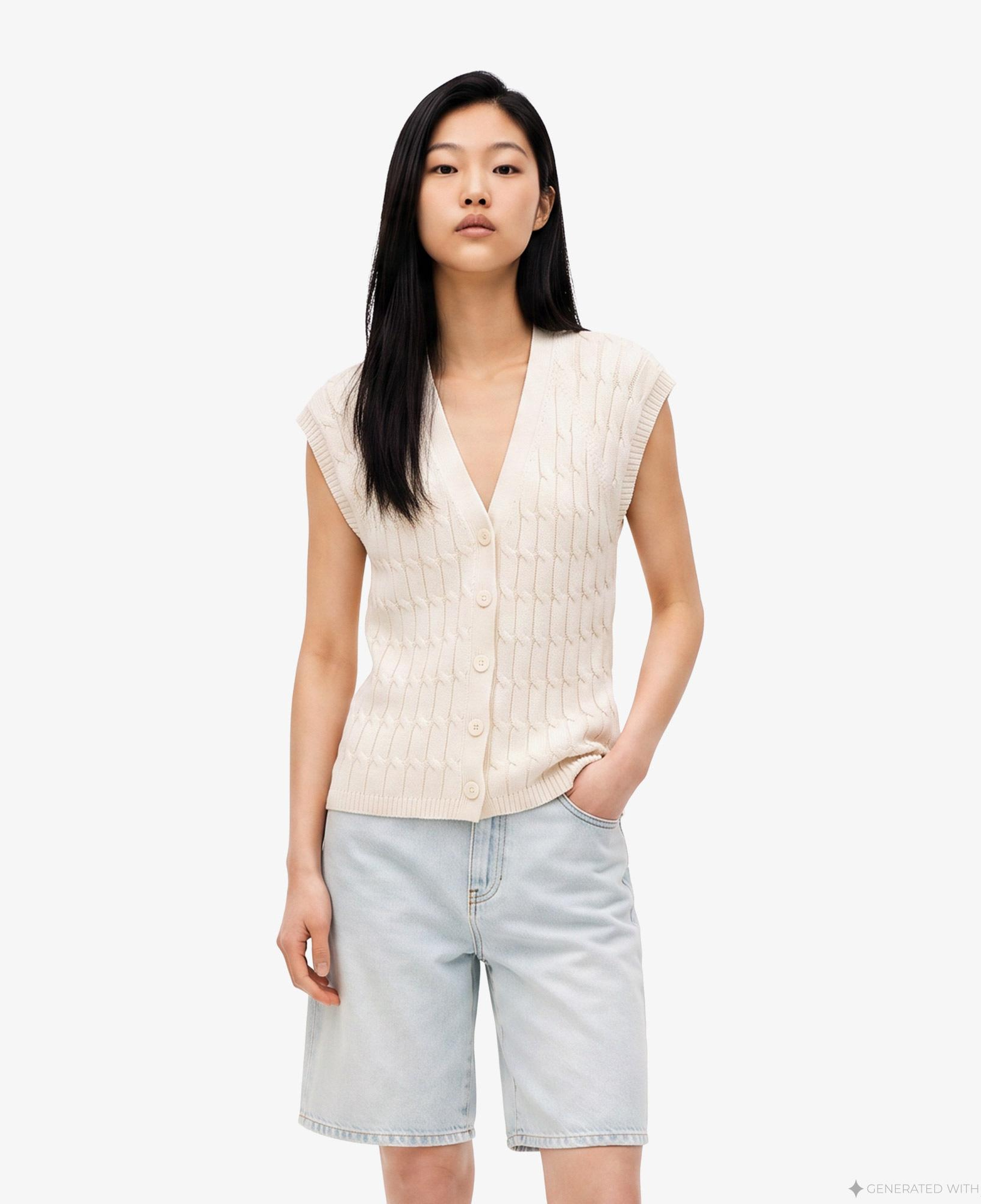 Tommy Hilfiger Mid Cable Cardi Kadın Sarı Triko