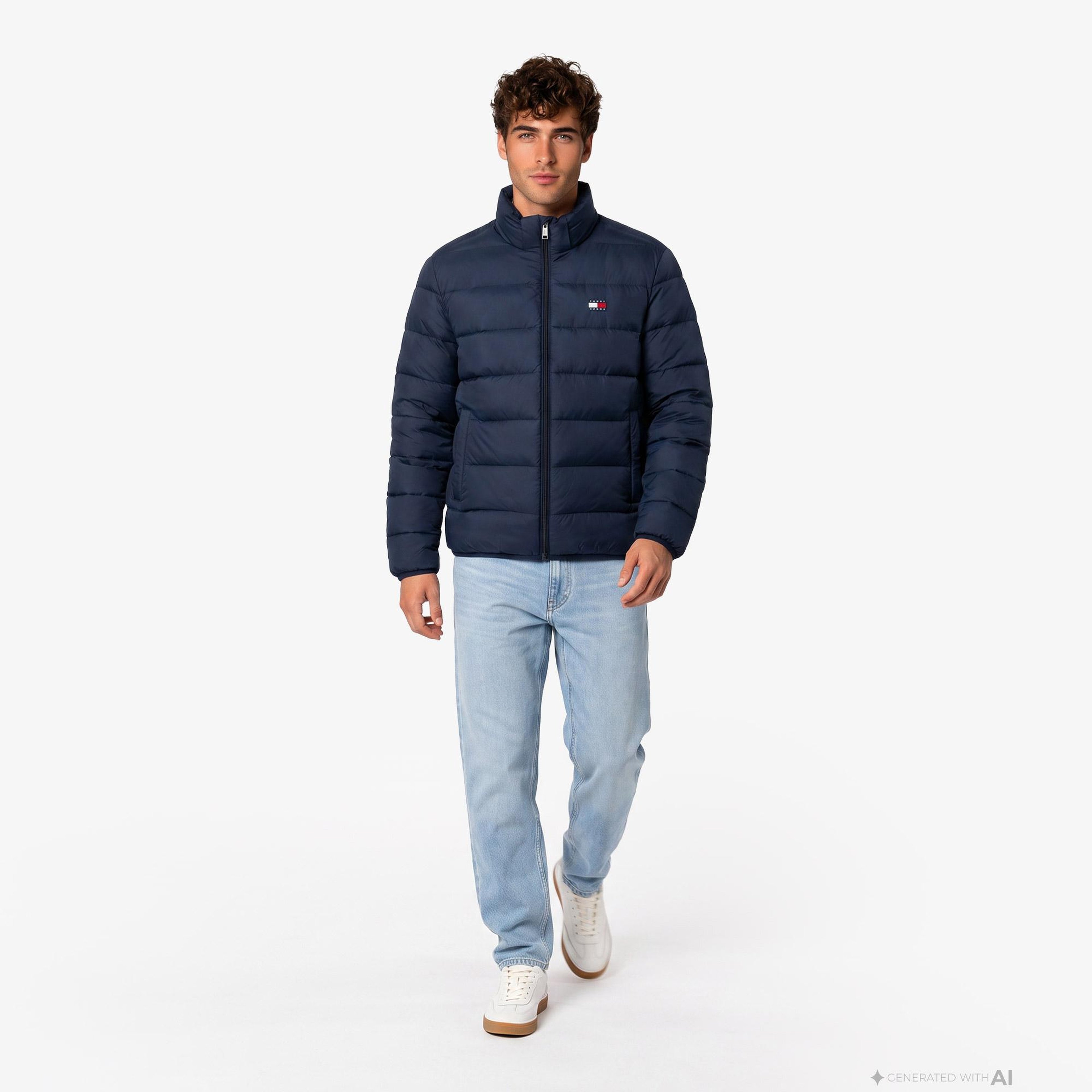Tommy Hilfiger Light Down Erkek Lacivert Mont