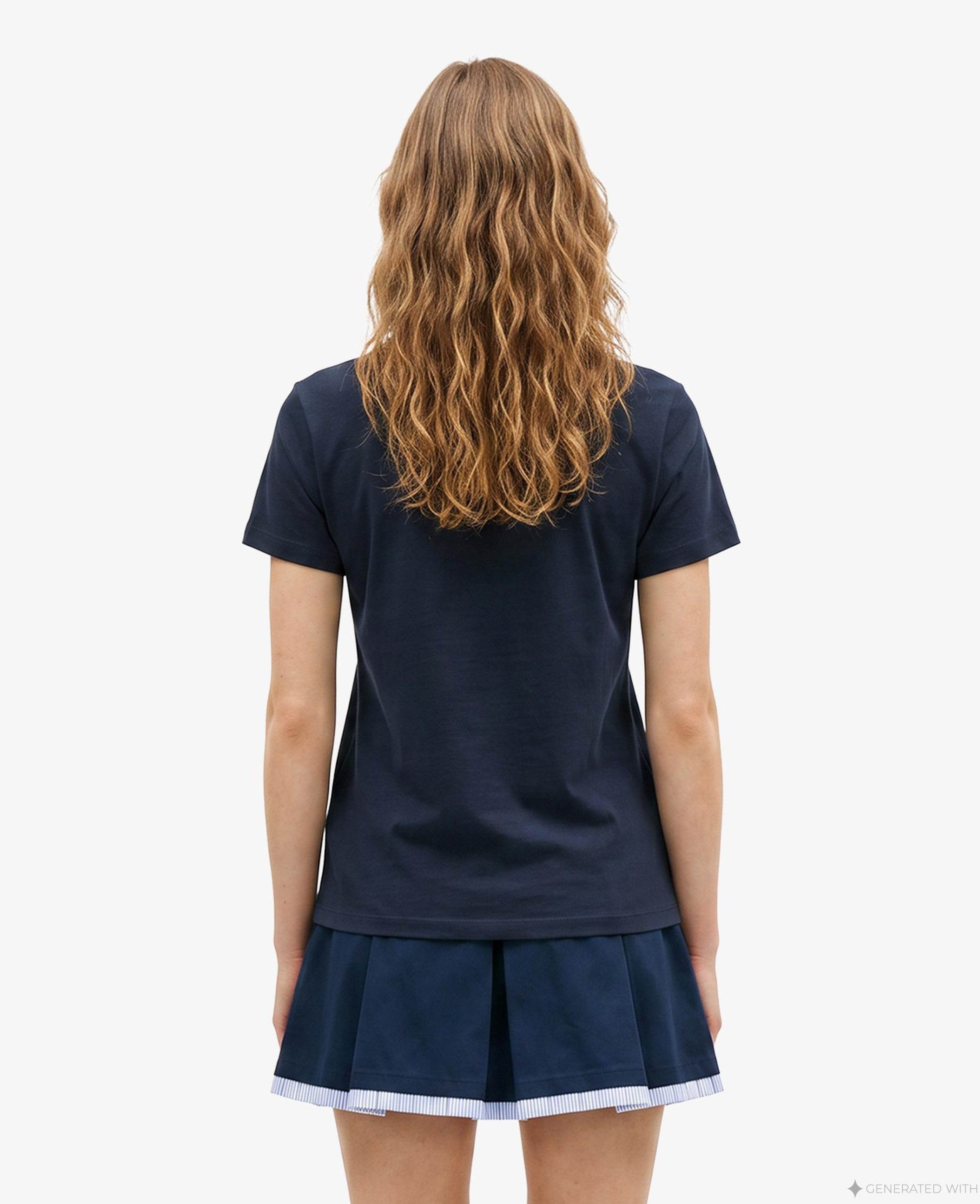 Tommy Hilfiger Linear Kadın Lacivert T-Shirt