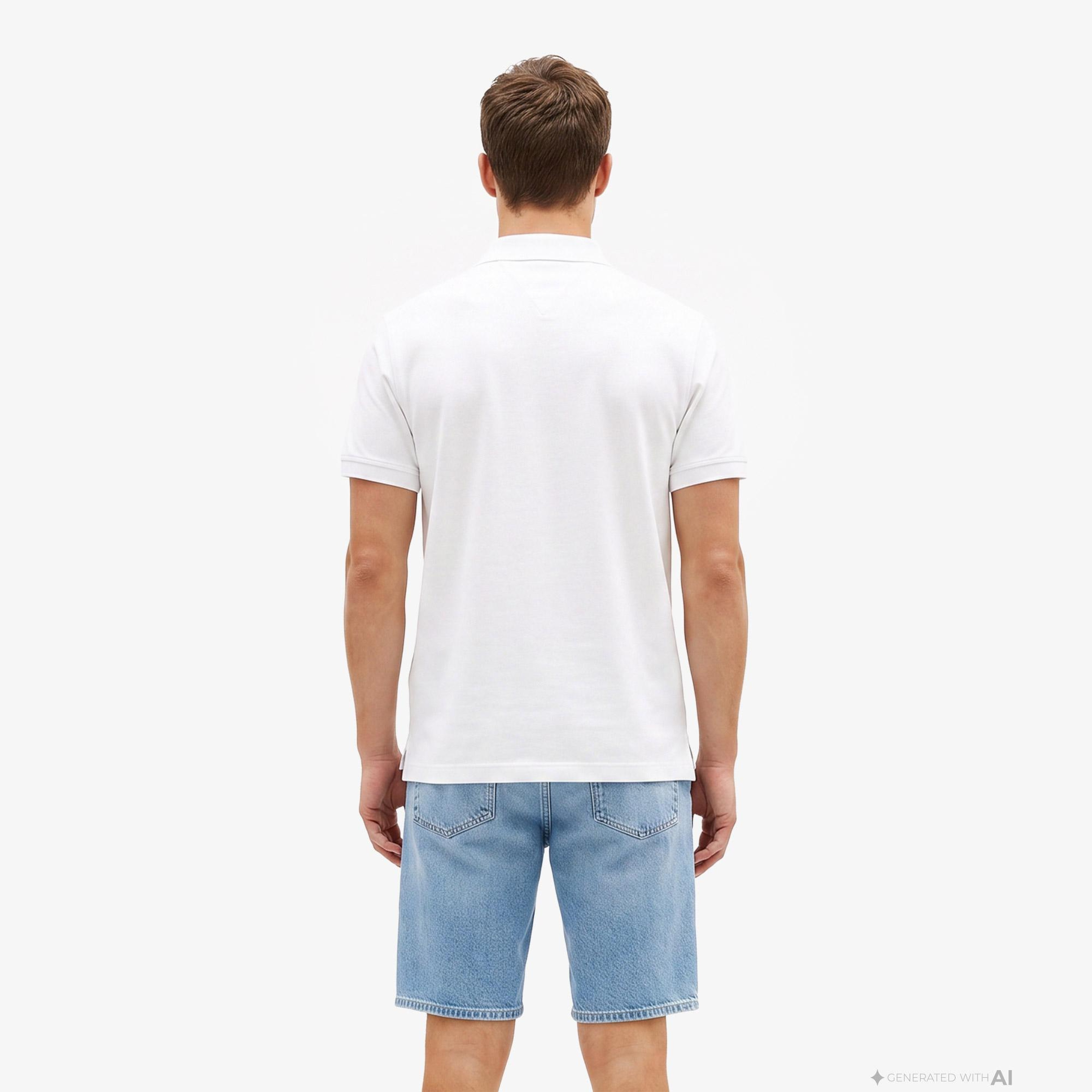 Tommy Hilfiger Liquid Cotton Zip Erkek Beyaz Polo