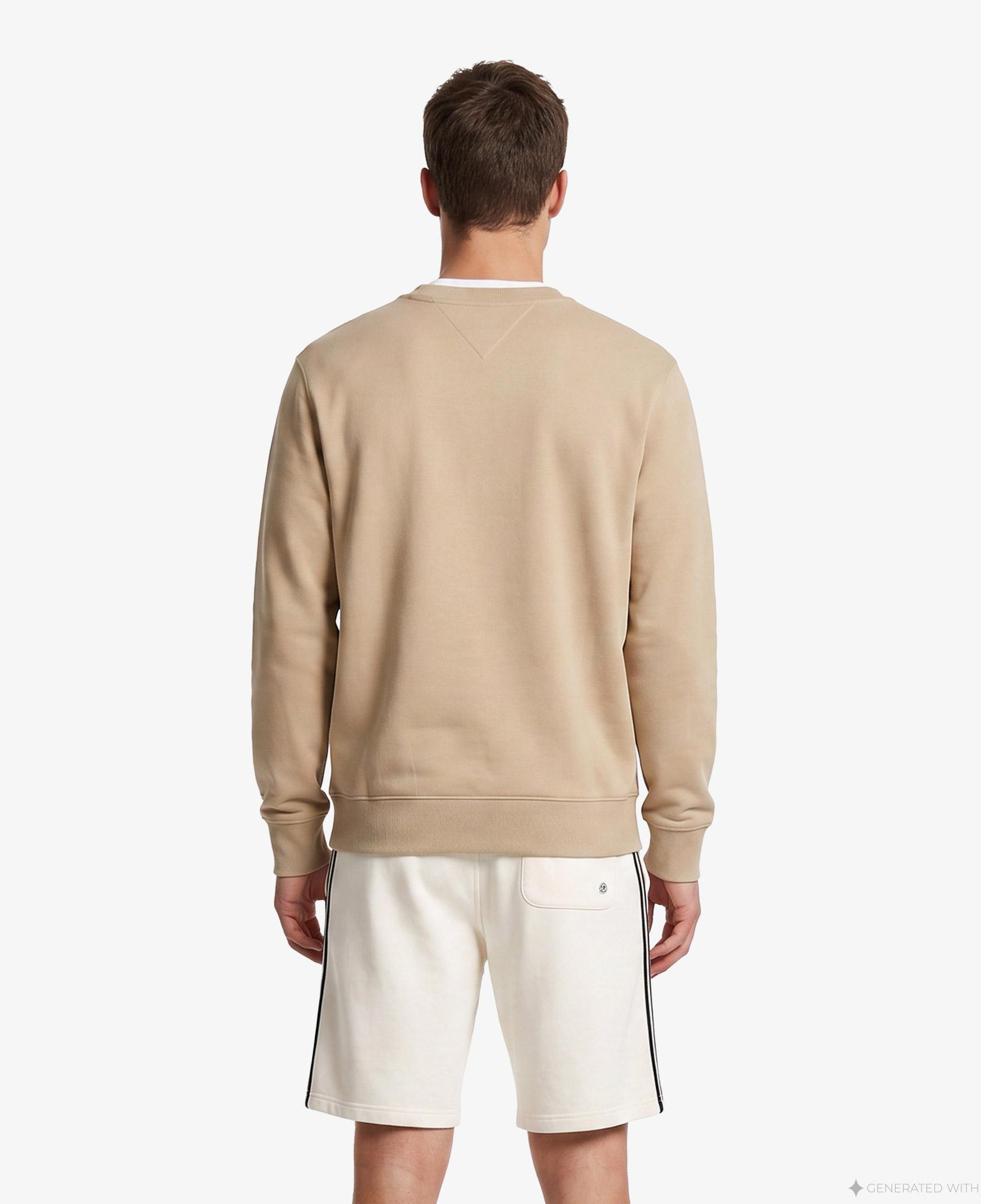 Tommy Hilfiger Essential Terry Crewneck Erkek Bej Sweatshirt