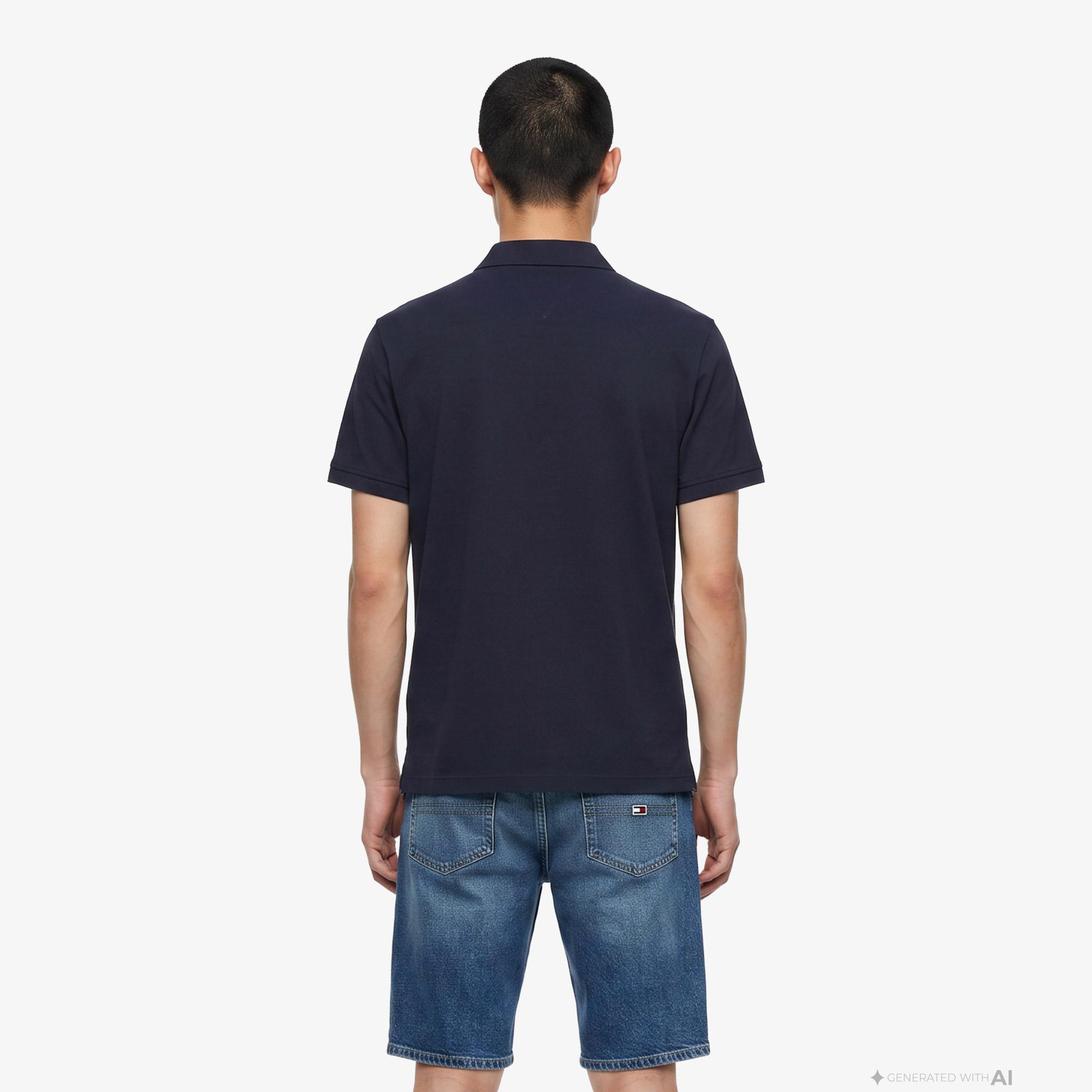 Tommy Hilfiger Merc Pique Zip Erkek Lacivert Polo