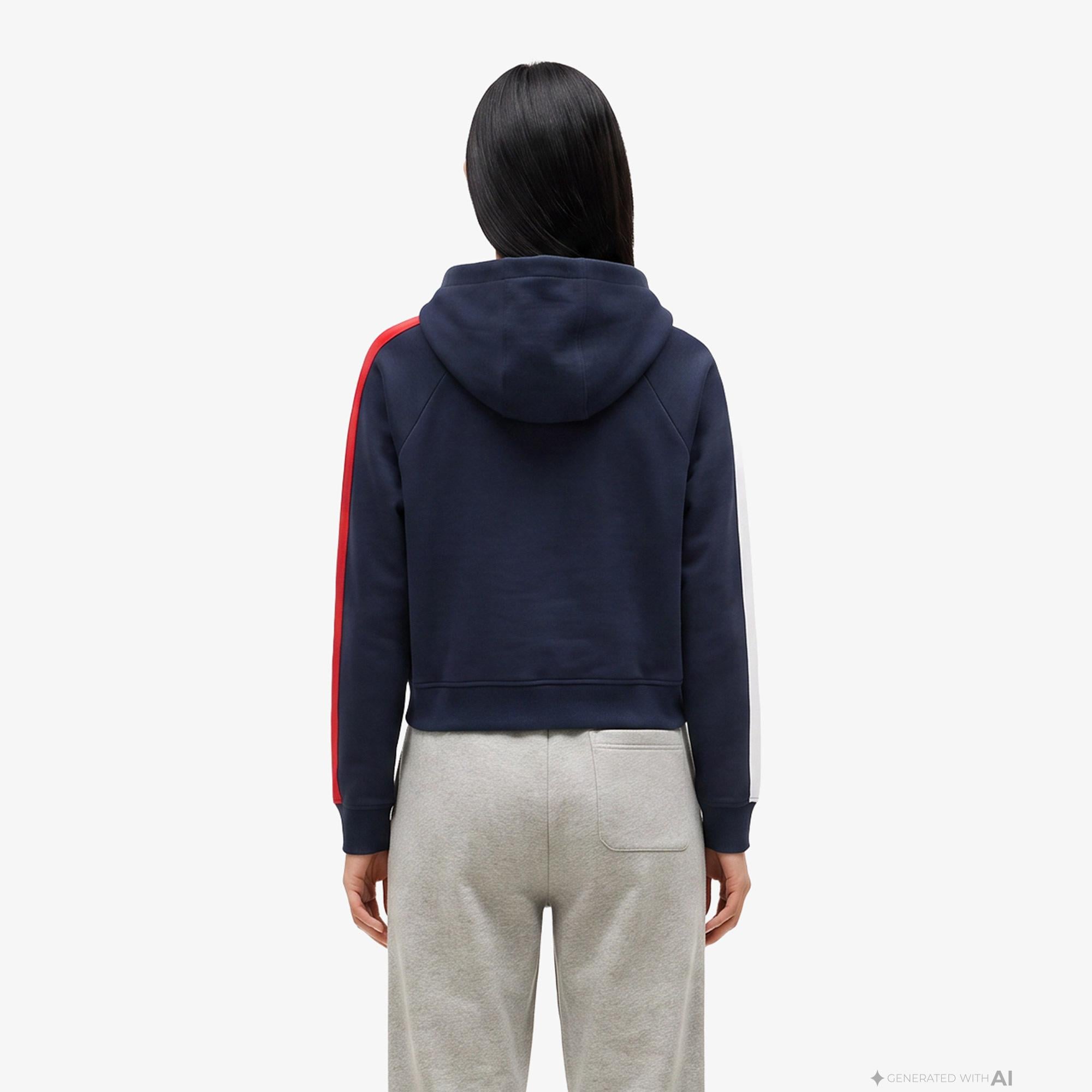 Tommy Hilfiger Badge Track Hood Kadın Lacivert Sweatshirt