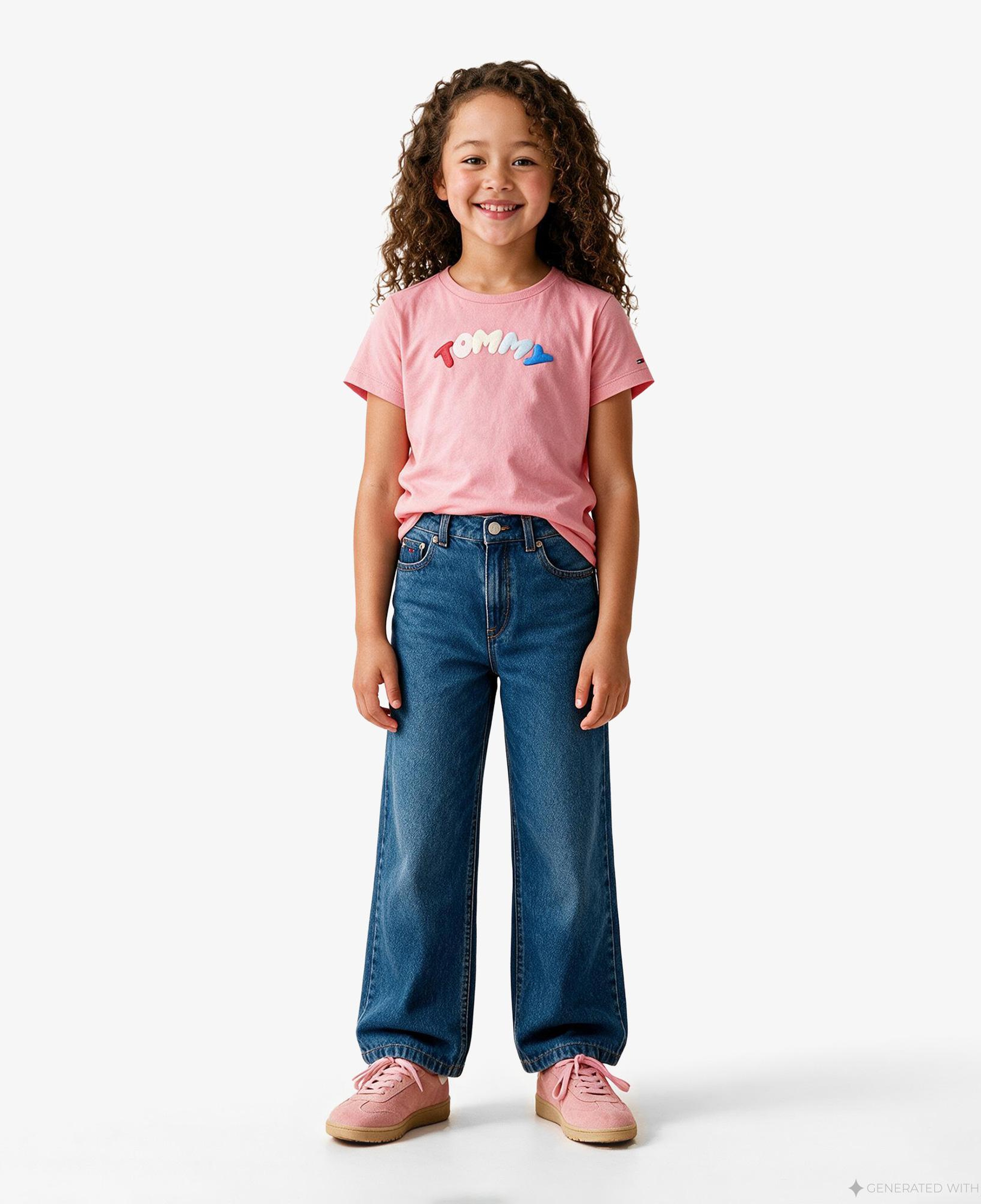 Tommy Hilfiger Mabel Wide Leg Çocuk Mavi Jean