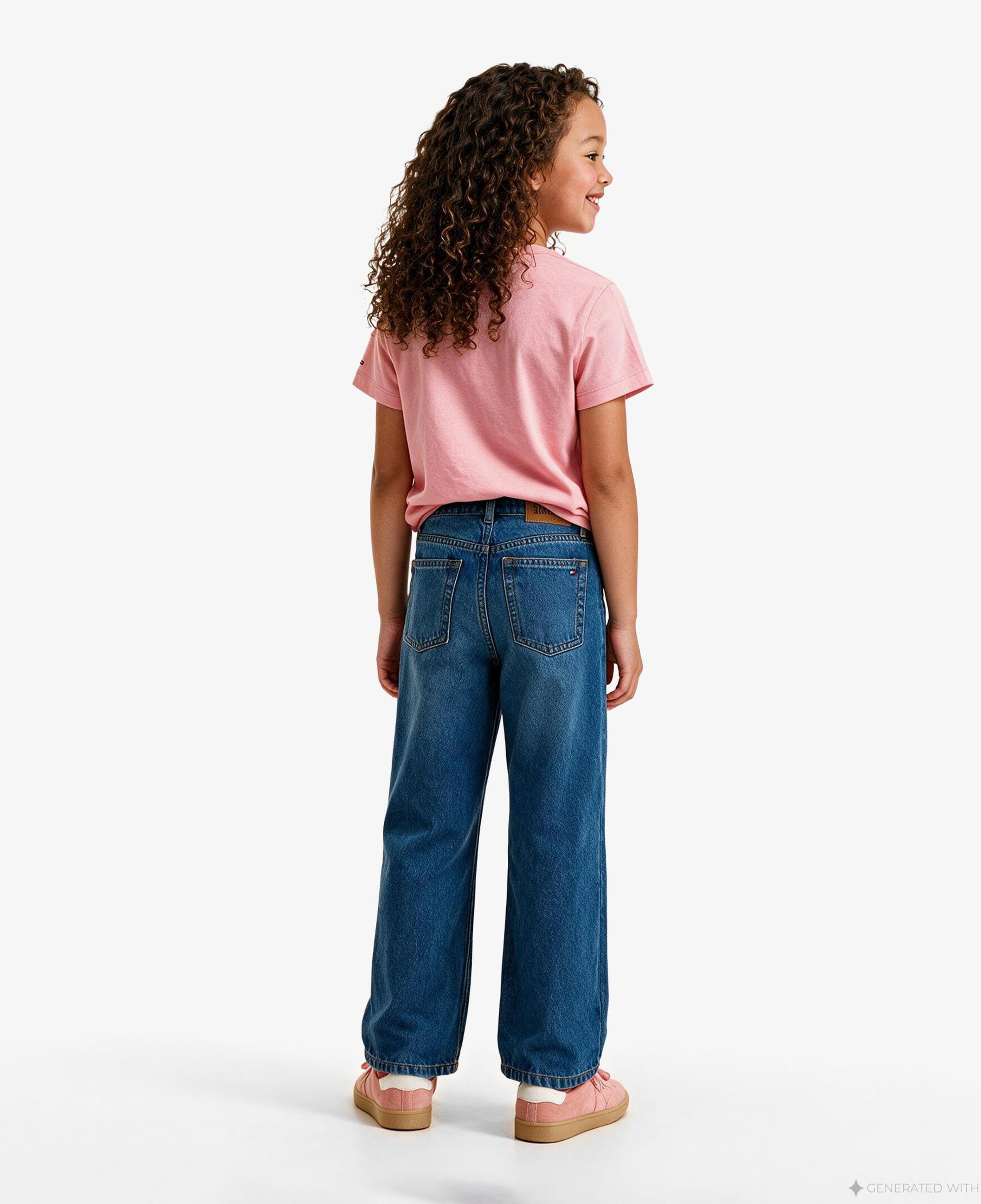 Tommy Hilfiger Mabel Wide Leg Çocuk Mavi Jean