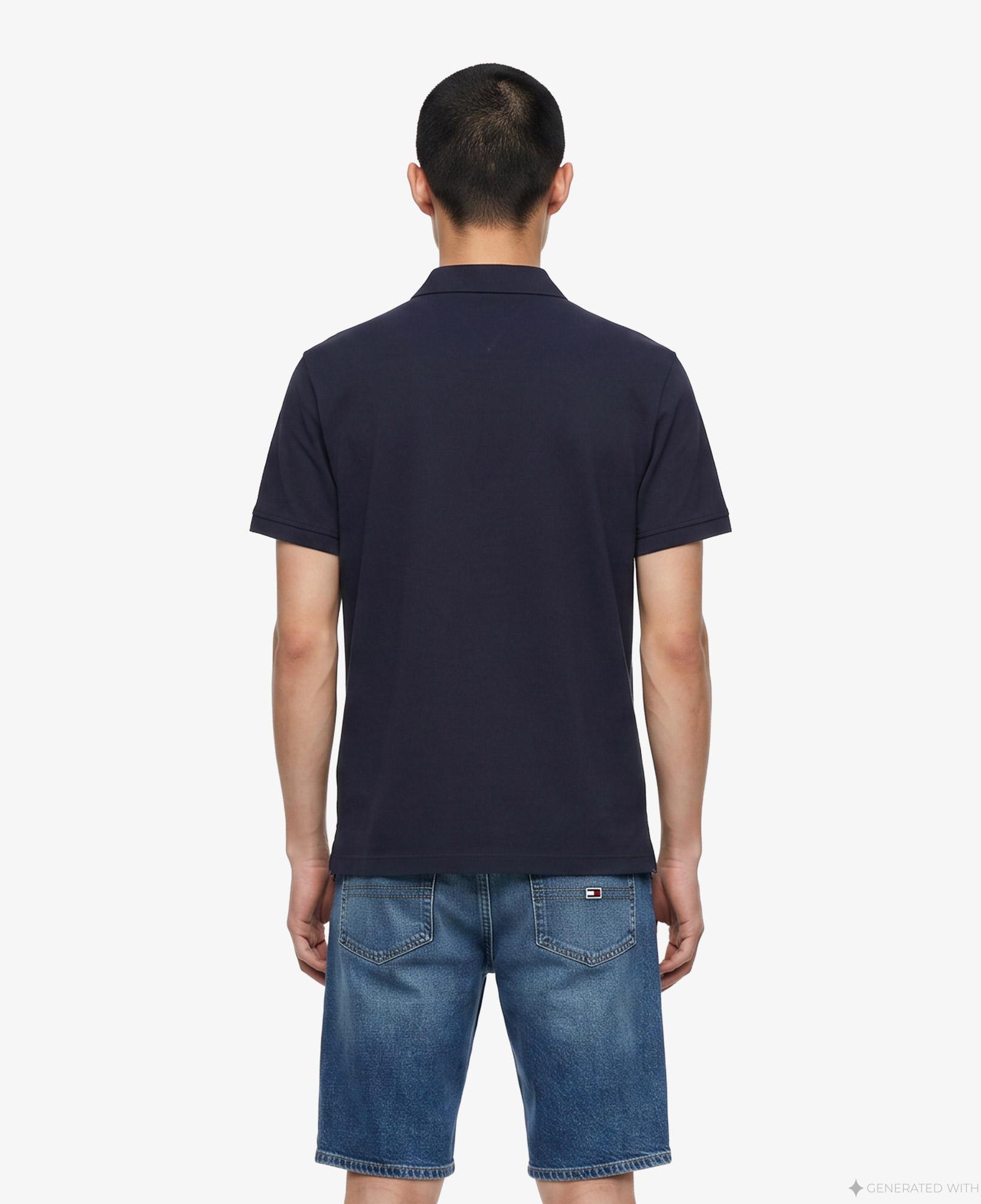 Tommy Hilfiger Merc Pique Zip Erkek Lacivert Polo