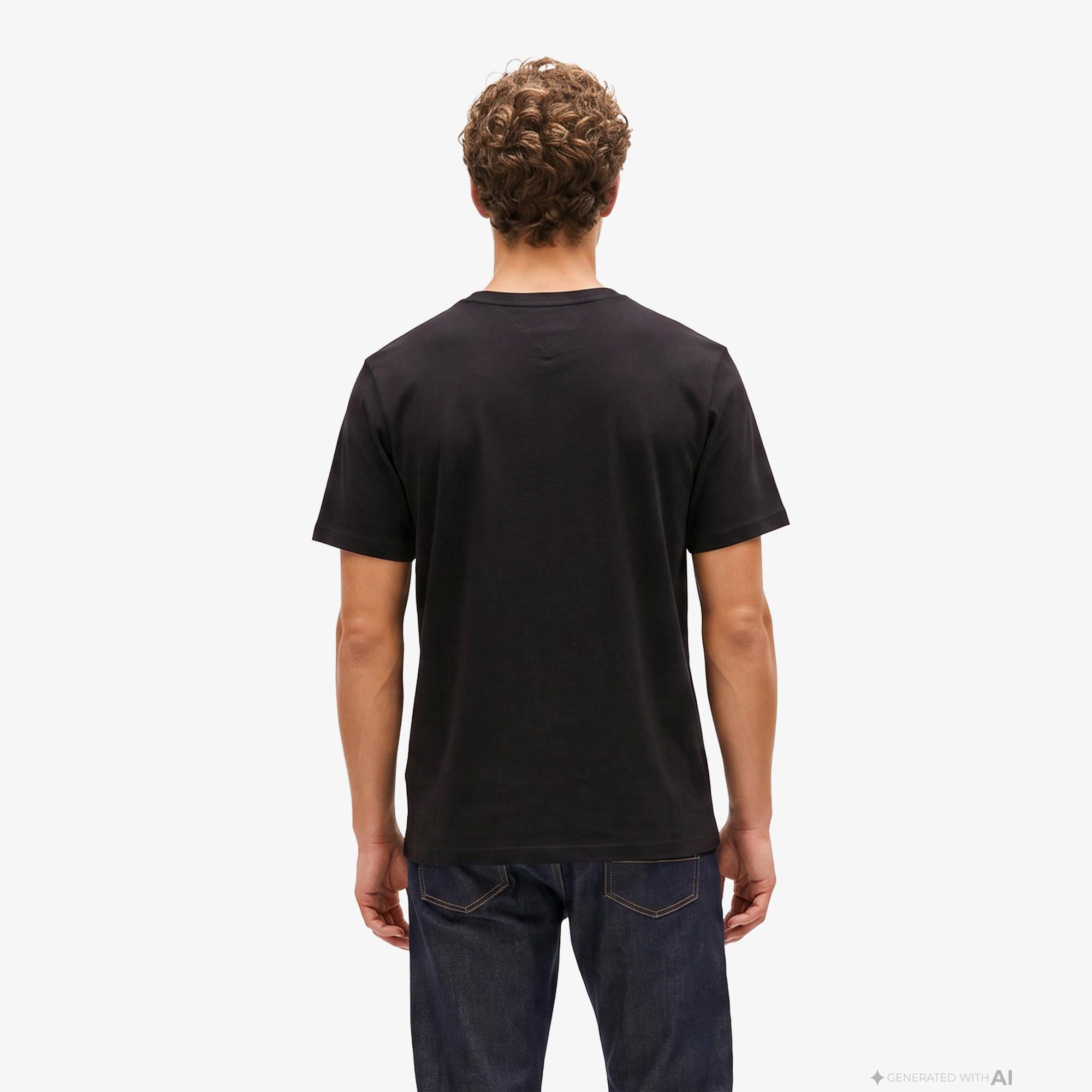 Tommy Hilfiger Script Stack Regular Erkek Siyah T-Shirt