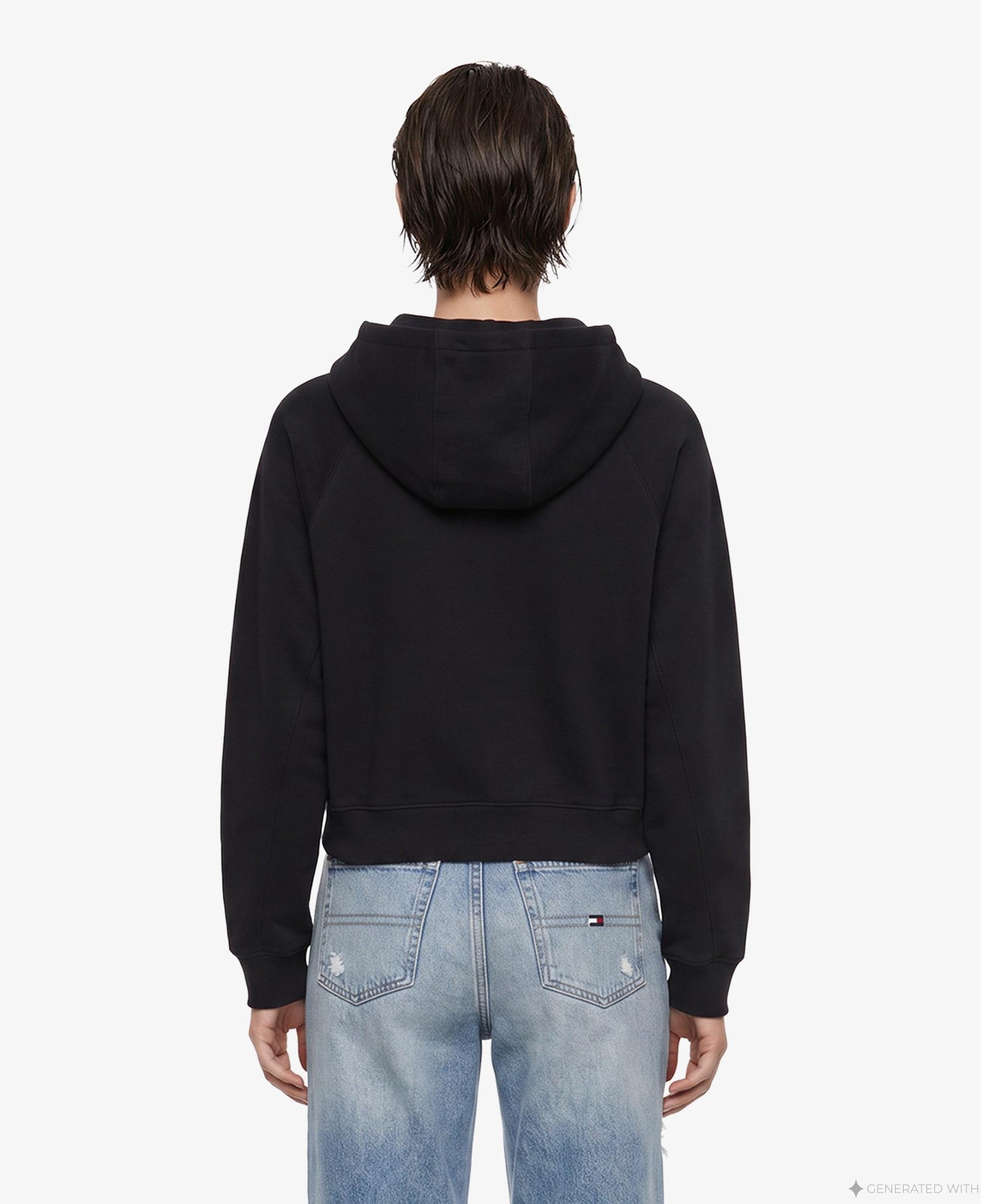 Tommy Hilfiger Script Raglan Kadın Siyah Sweatshirt