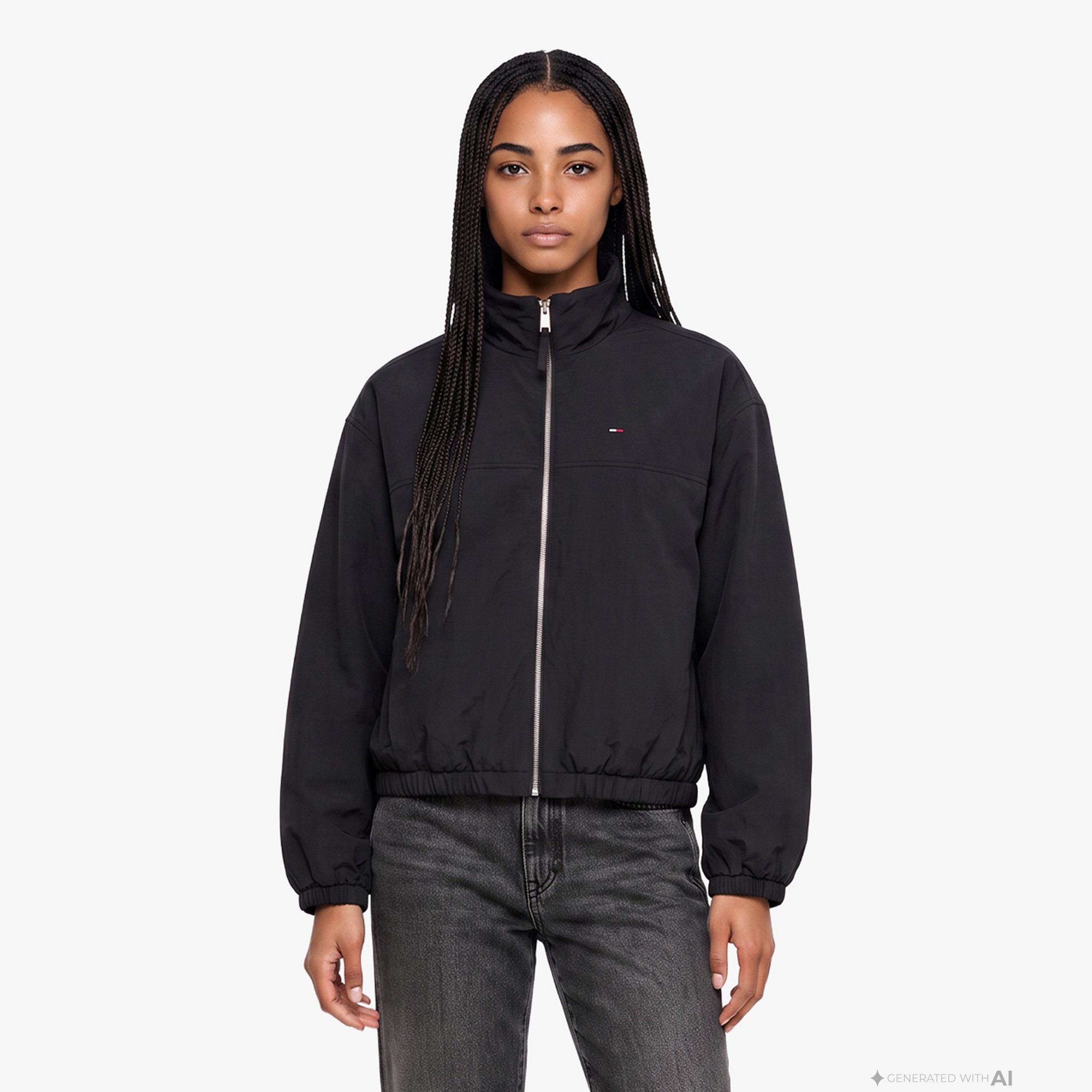 Tommy Hilfiger Padded High Neck Kadın Siyah Mont