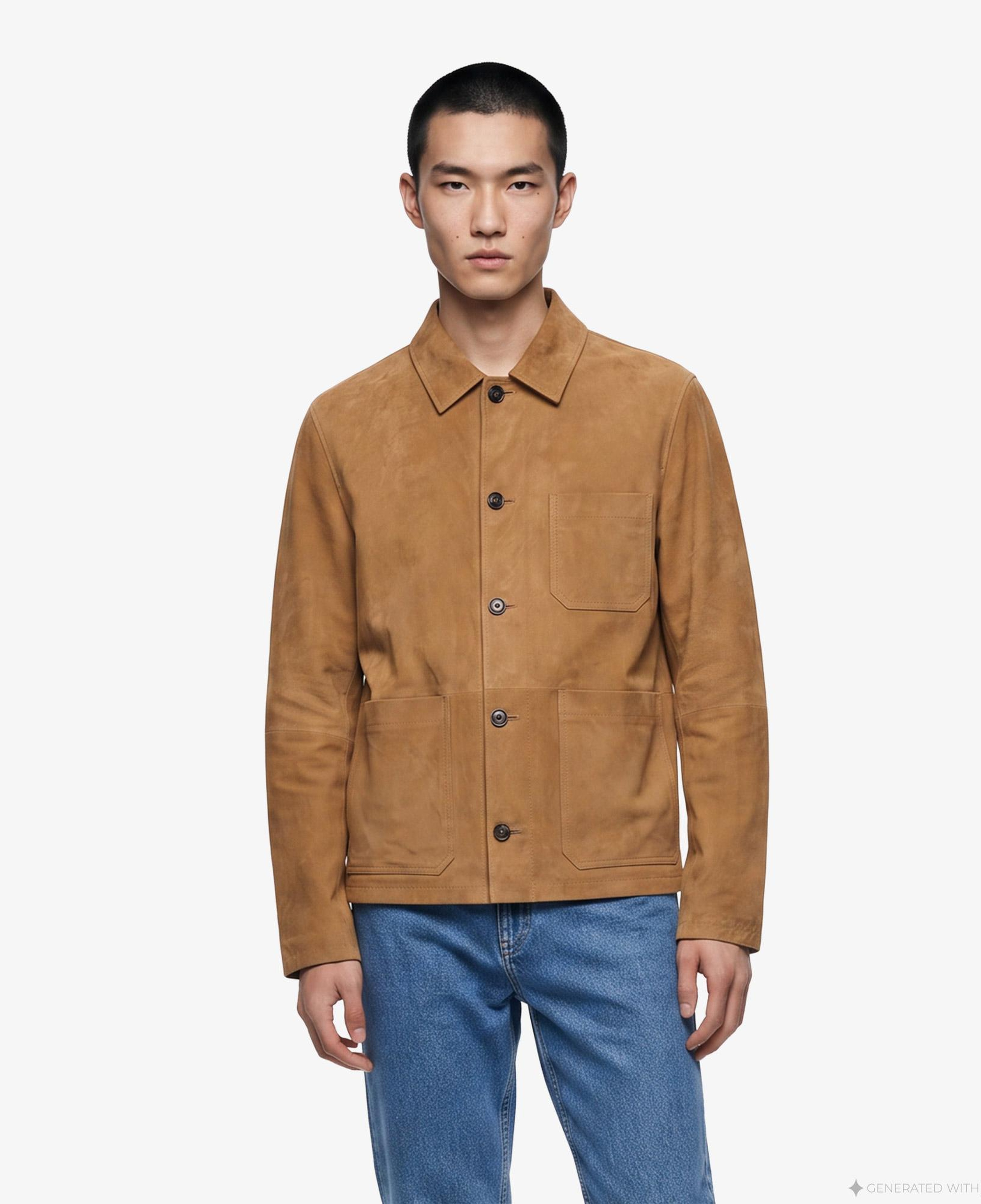 Tommy Hilfiger Suede Chore Erkek Kahverengi Ceket