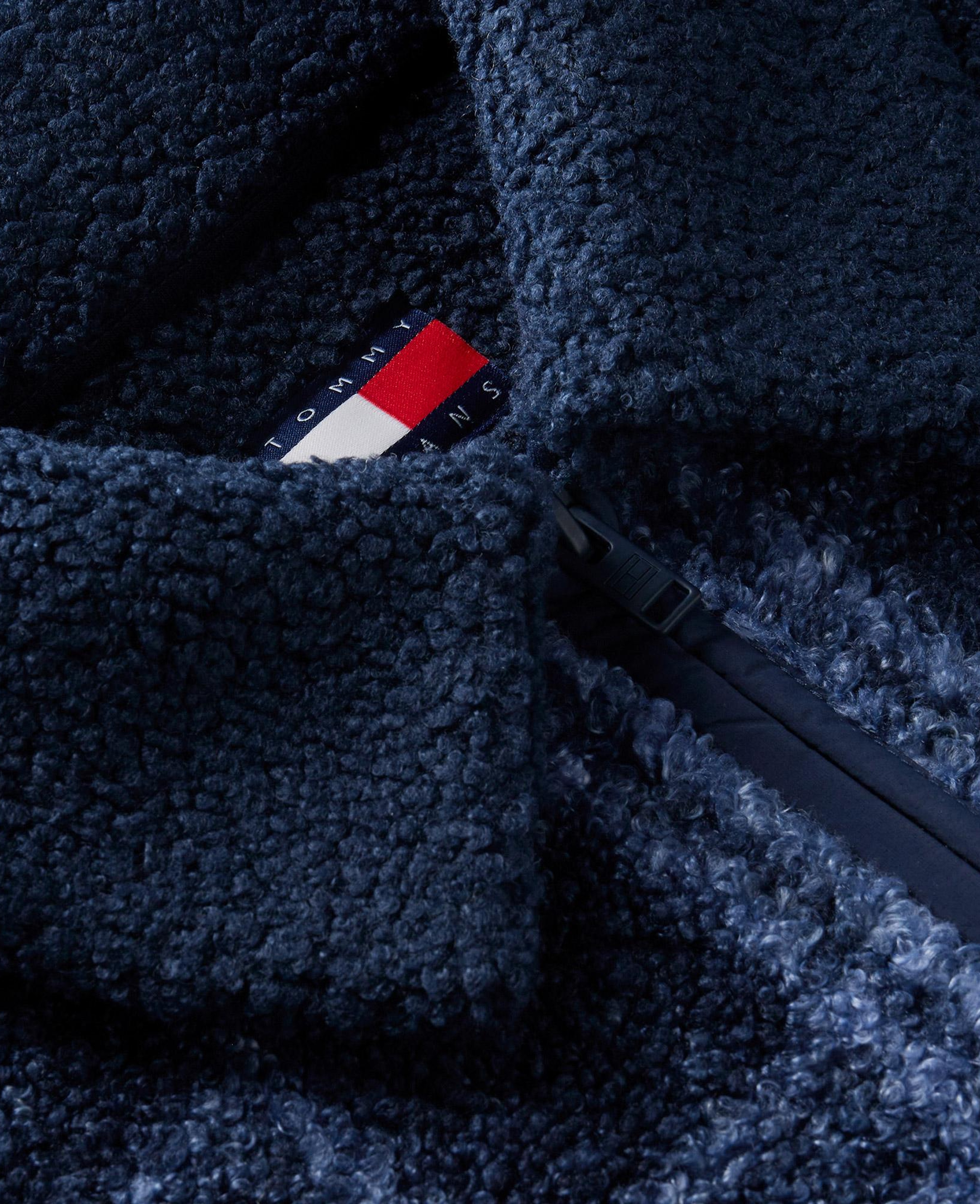 Tommy Hilfiger Flag Zip Teddy Kadın Mavi Polar Sweatshirt