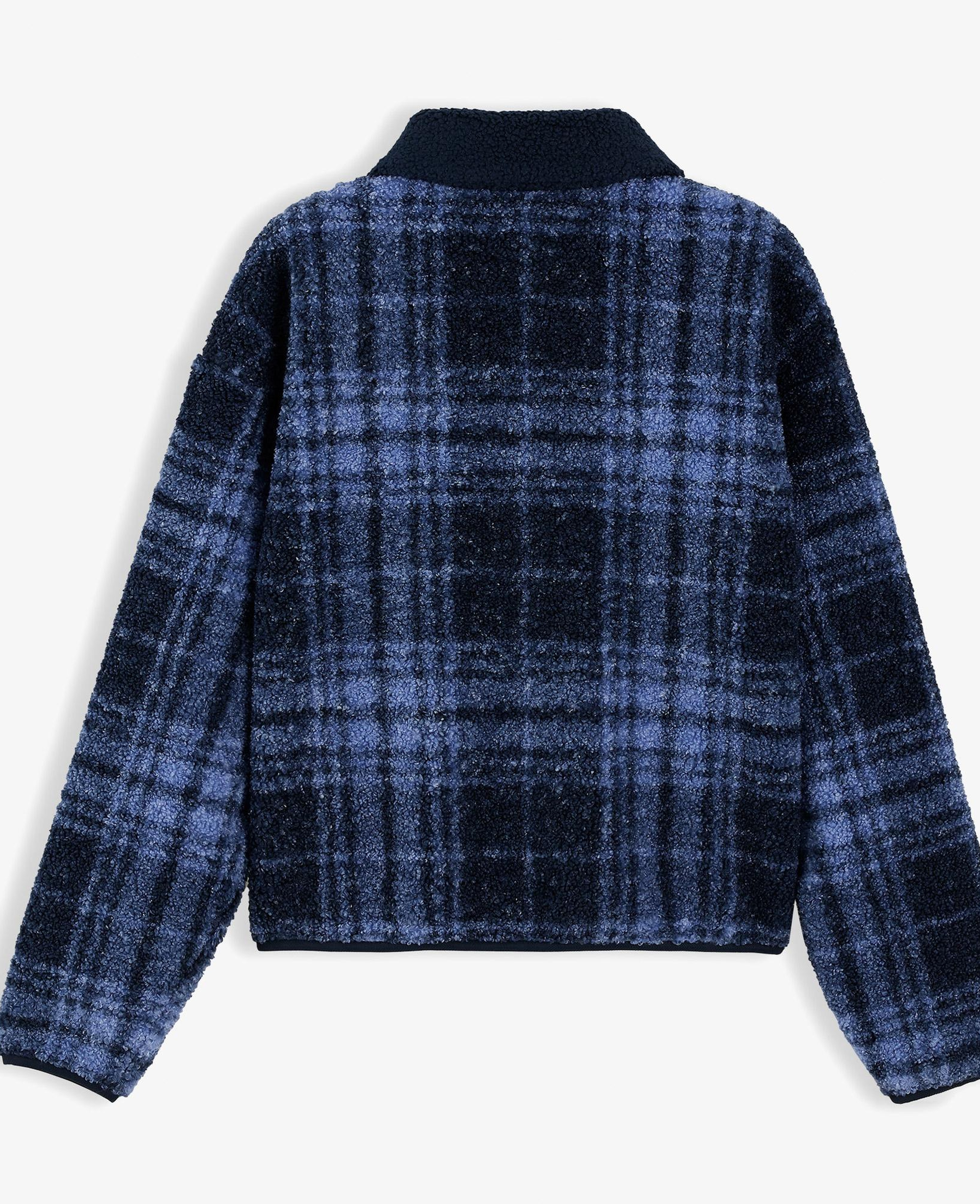 Tommy Hilfiger Flag Zip Teddy Kadın Mavi Polar Sweatshirt