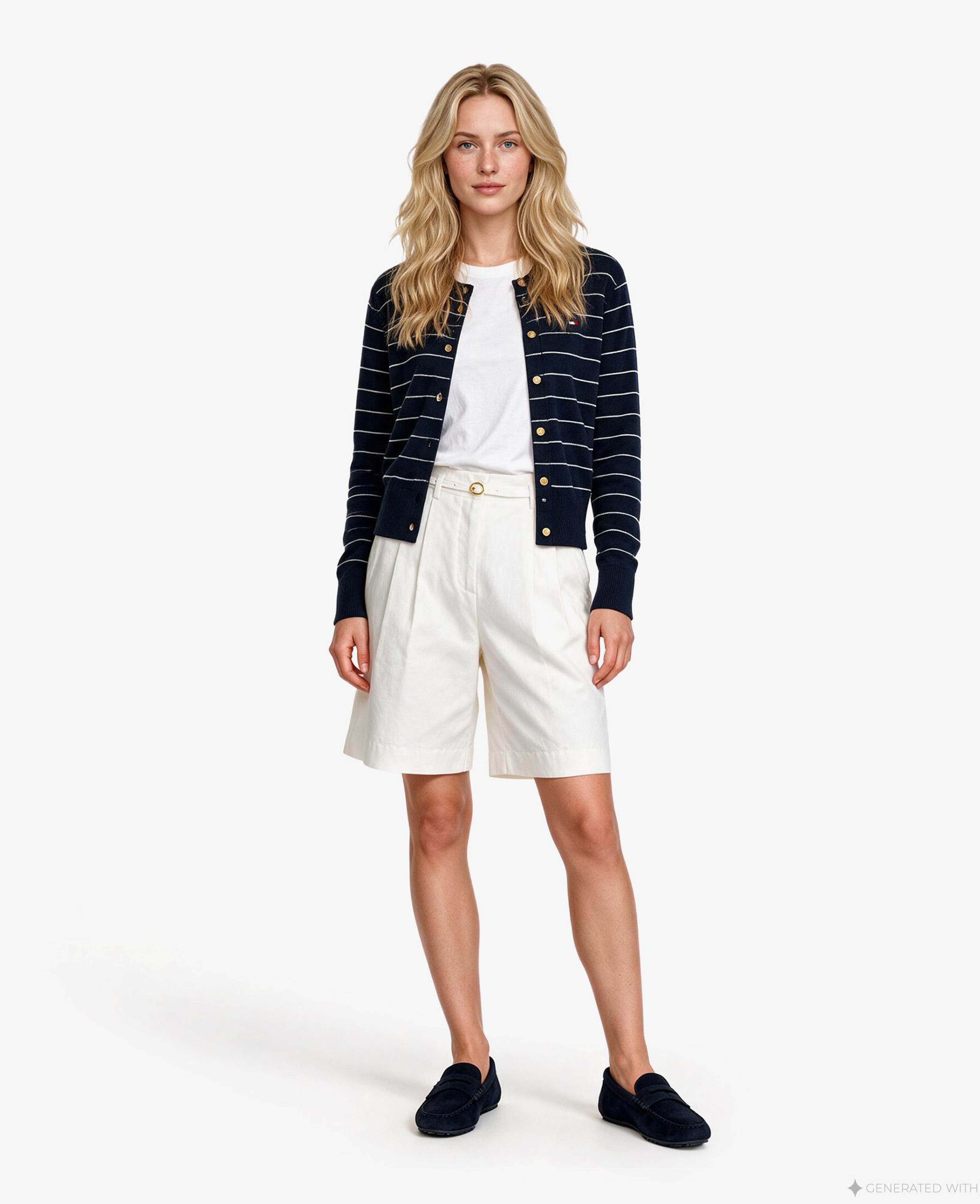 Tommy Hilfiger Full Needle Stitch Cardigan Kadın Lacivert Hırka