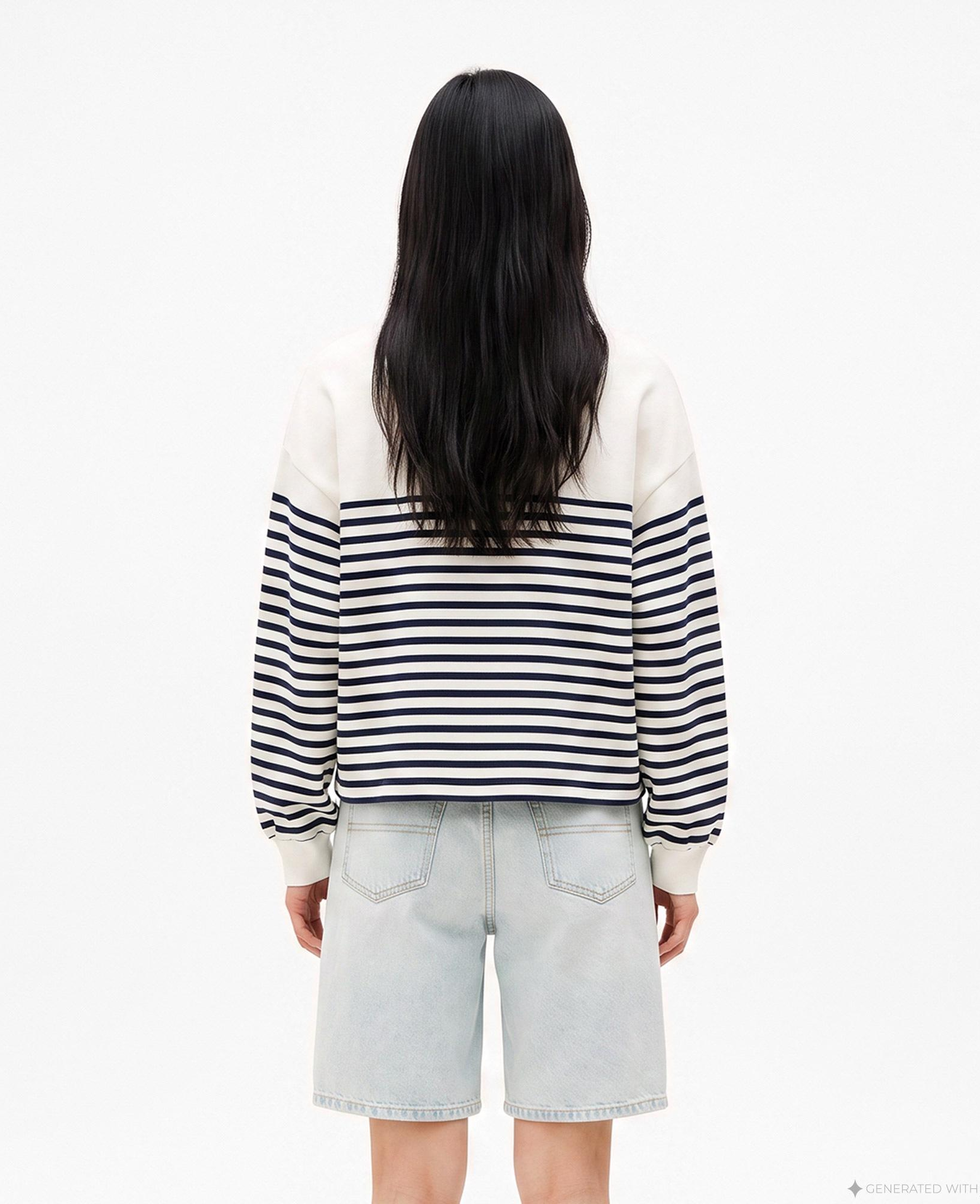 Tommy Hilfiger Roundal Collar Kadın Beyaz Sweatshirt