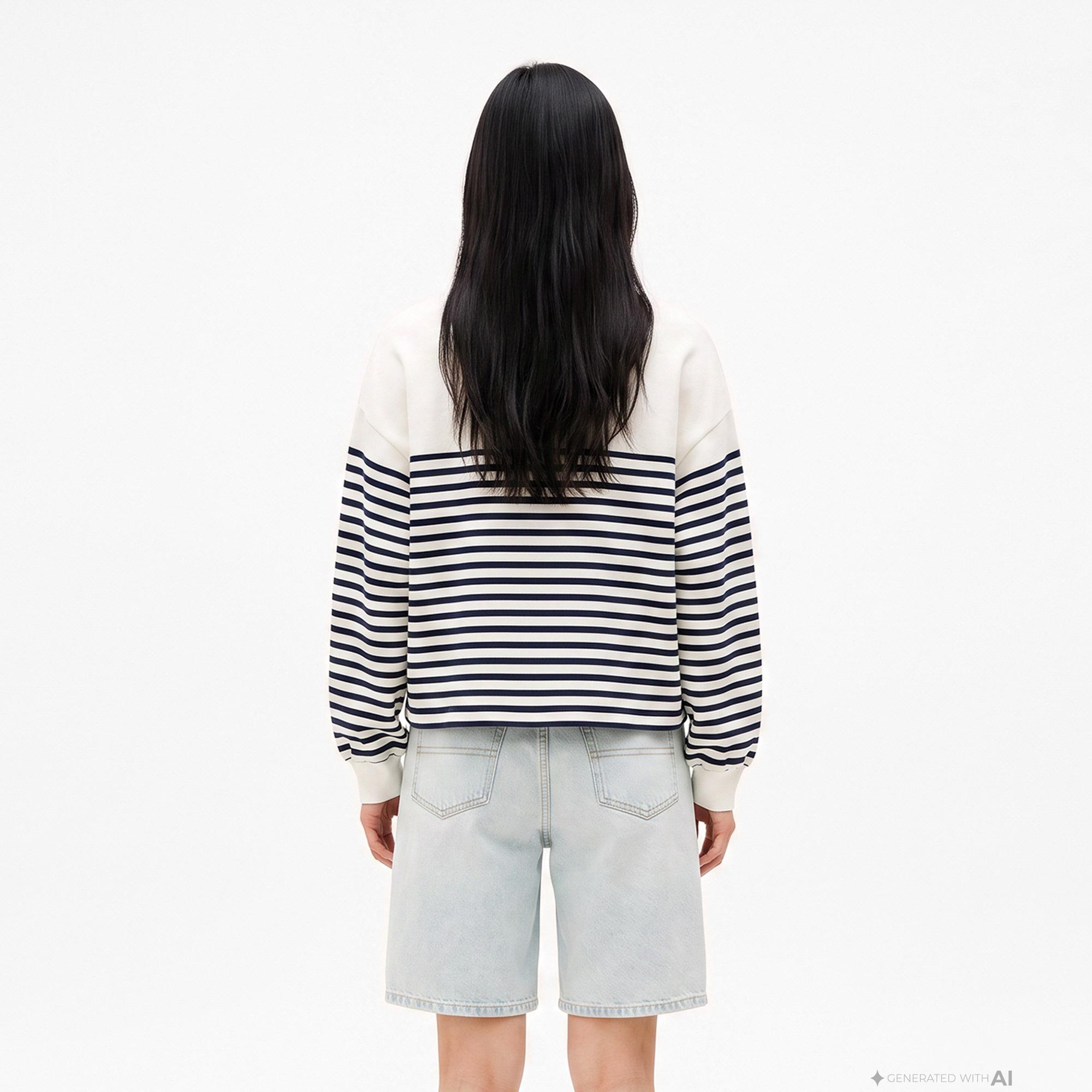 Tommy Hilfiger Roundal Collar Kadın Beyaz Sweatshirt