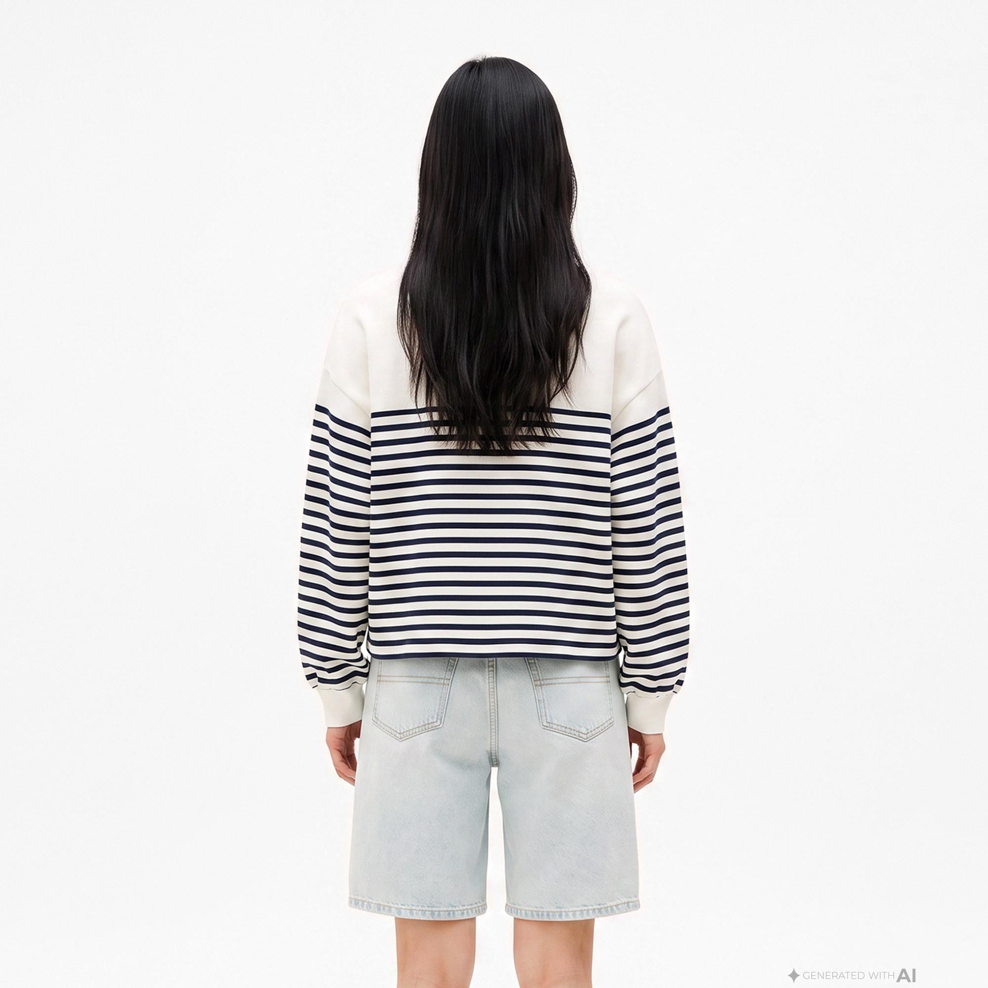 Tommy Hilfiger Roundal Collar Kadın Beyaz Sweatshirt