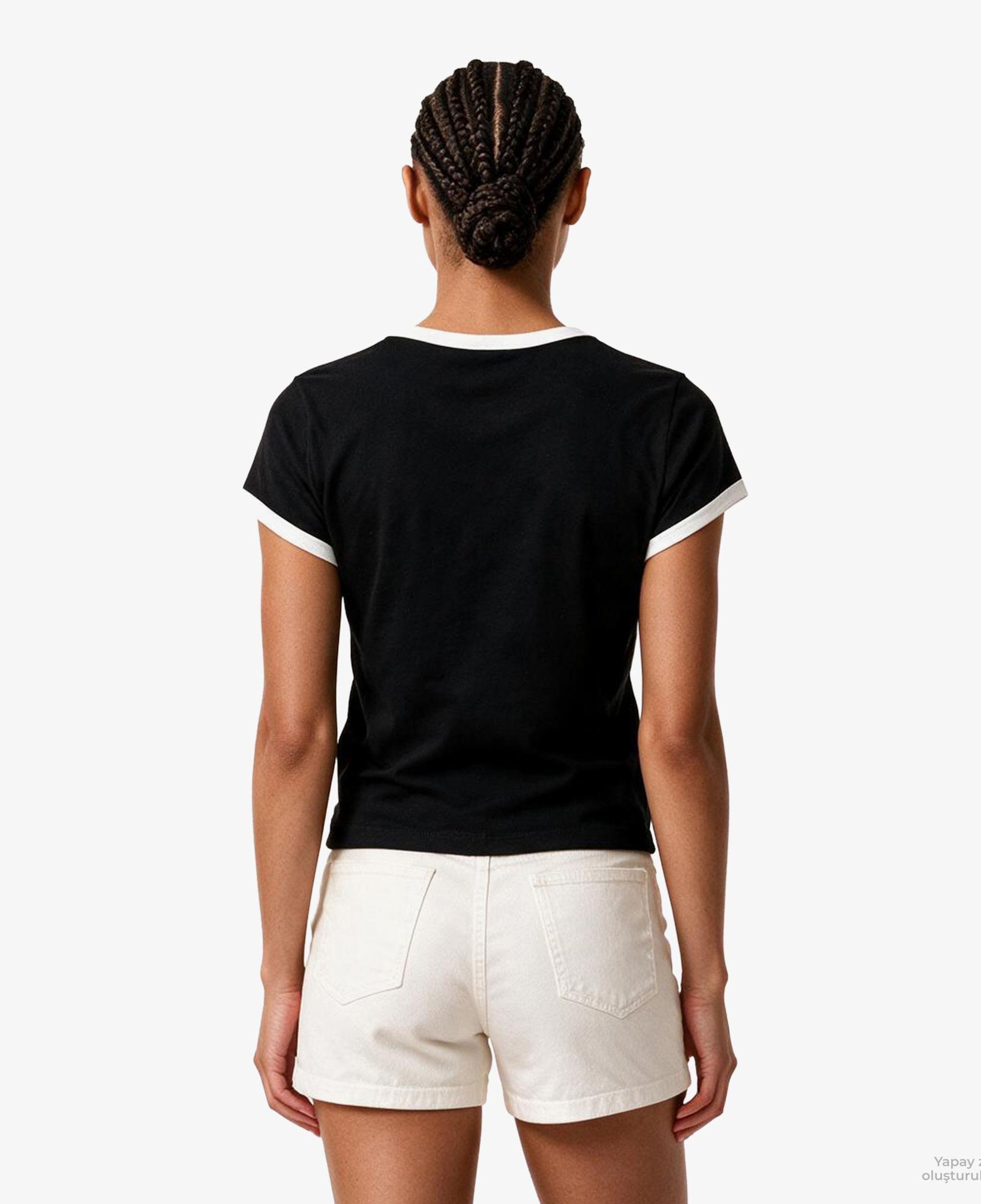 Calvin Klein Monologo Scoop Baby Kadın Siyah T-Shirt