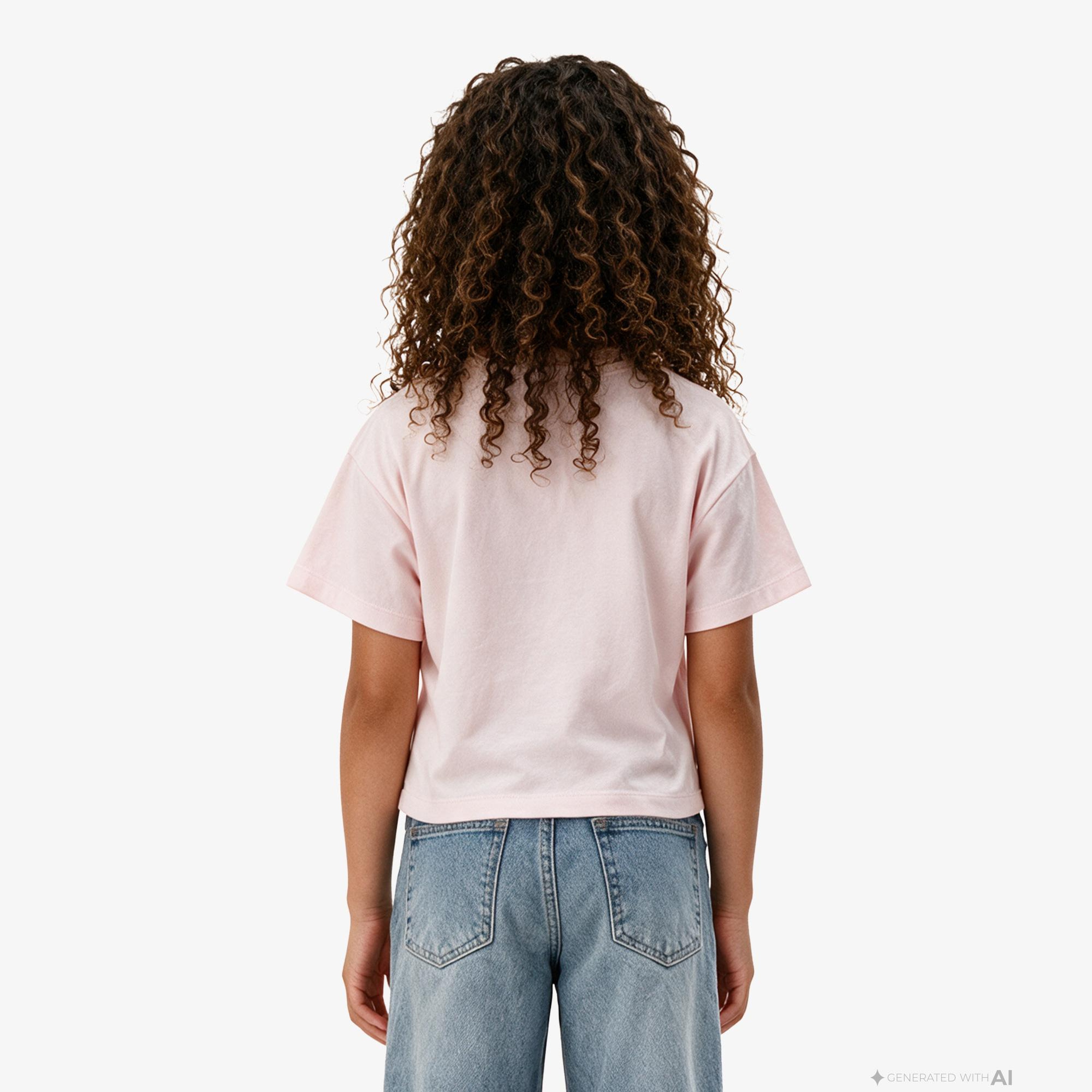 Calvin Klein Logo Boxy Çocuk Pembe T-Shirt