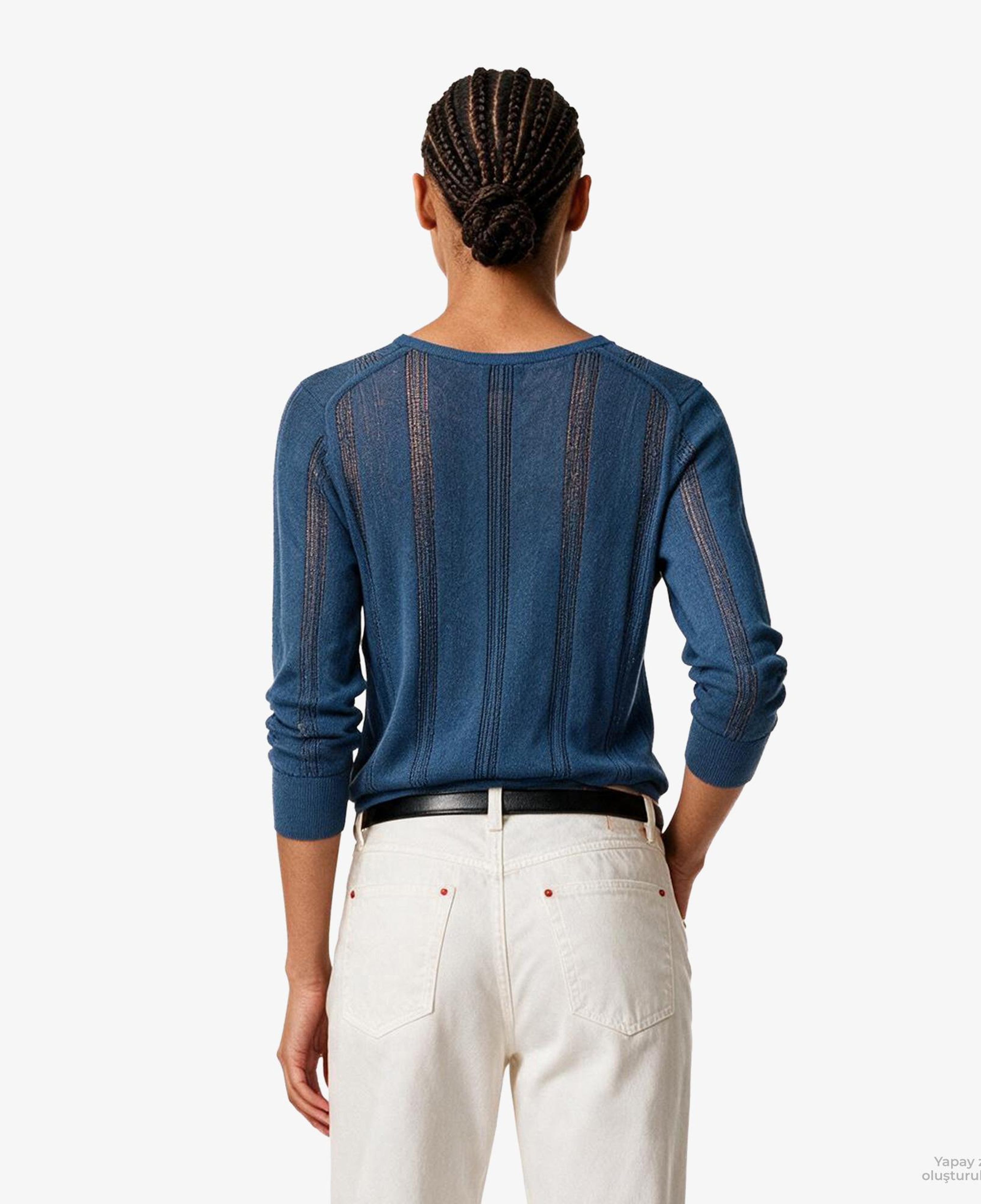 Calvin Klein Linen Blend Cardigan Kadın Mavi Triko
