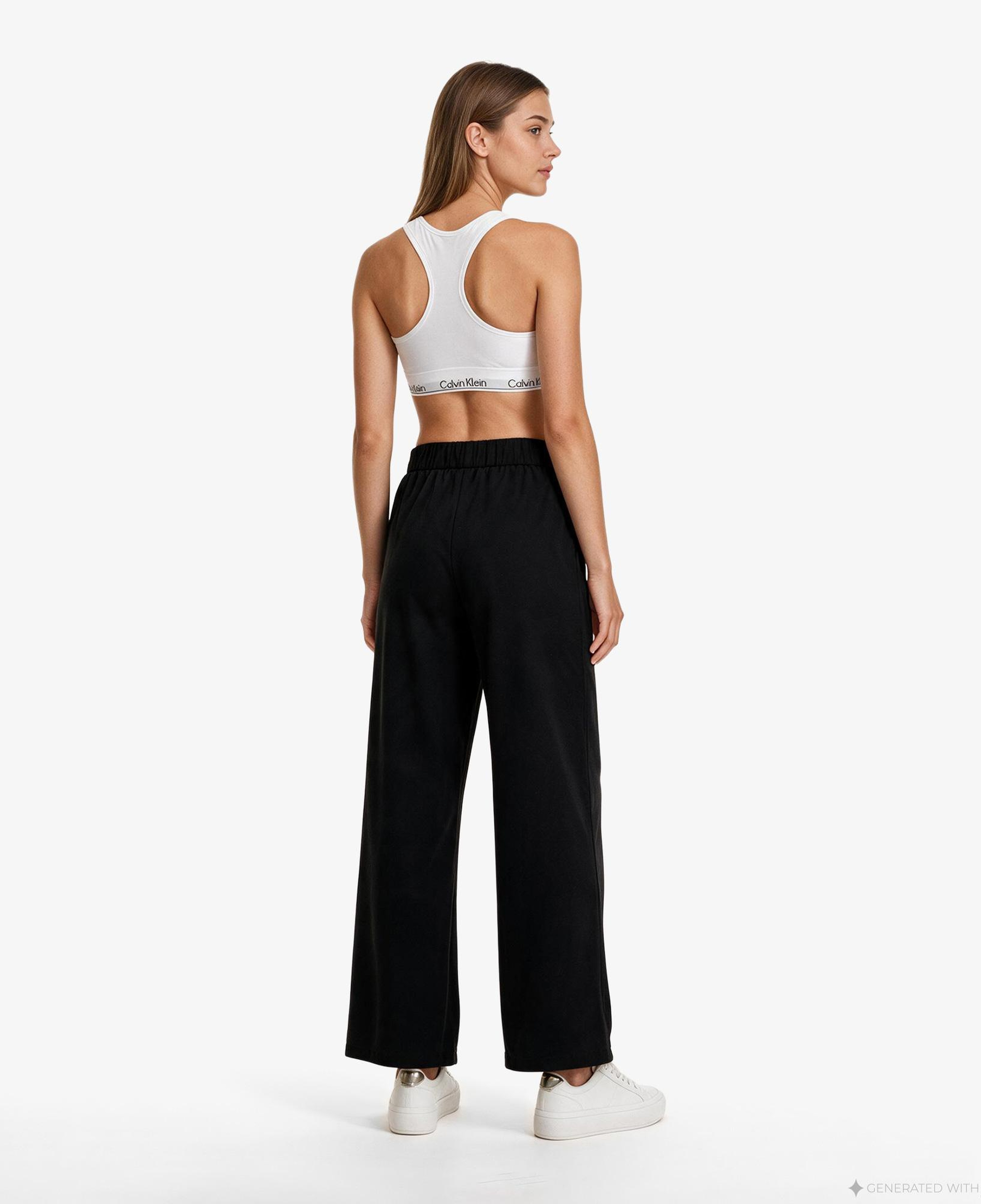 Calvin Klein Interlock Wide Leg Pull On Kadın Siyah Pantolon