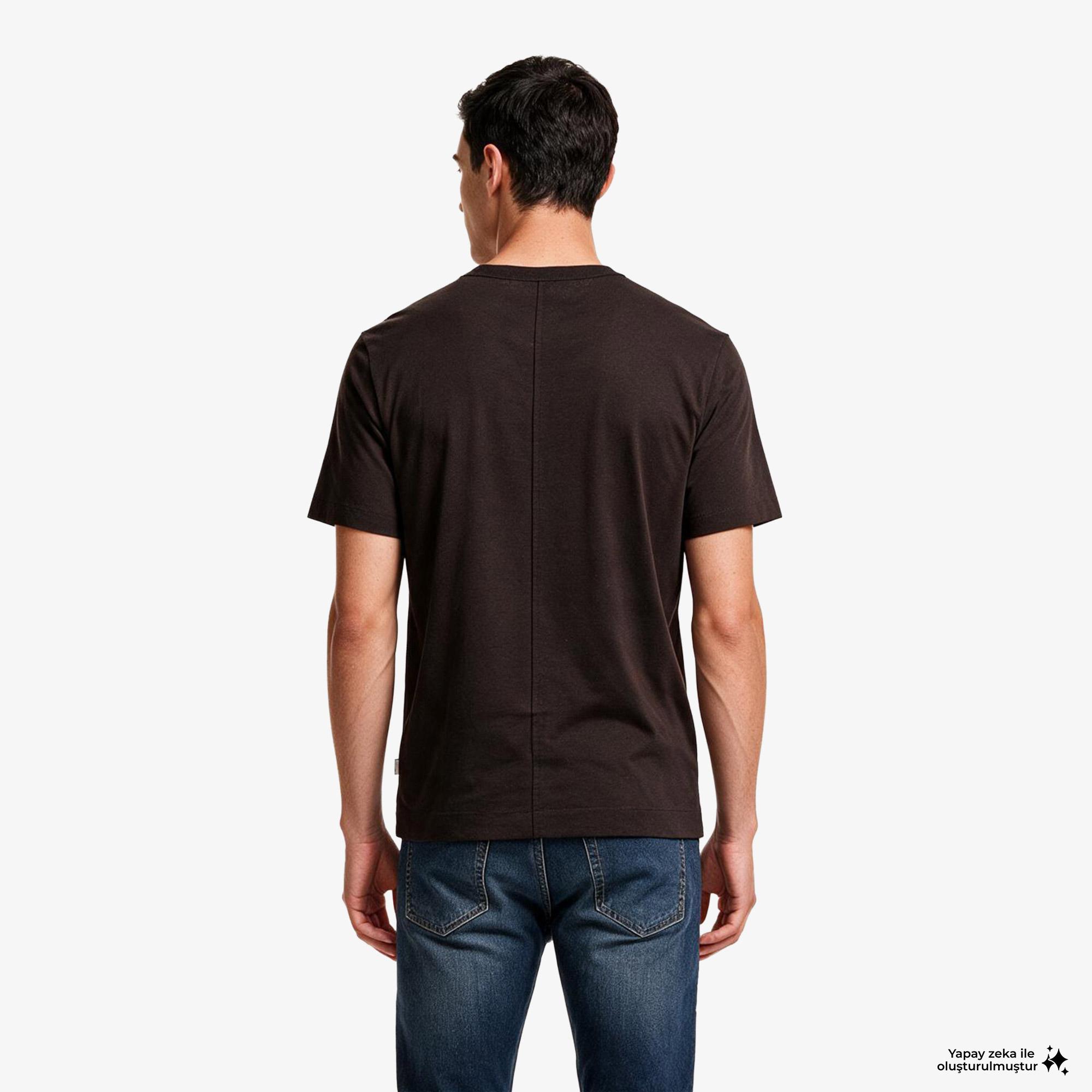 Calvin Klein Linen Blend Erkek Kahverengi T-Shirt