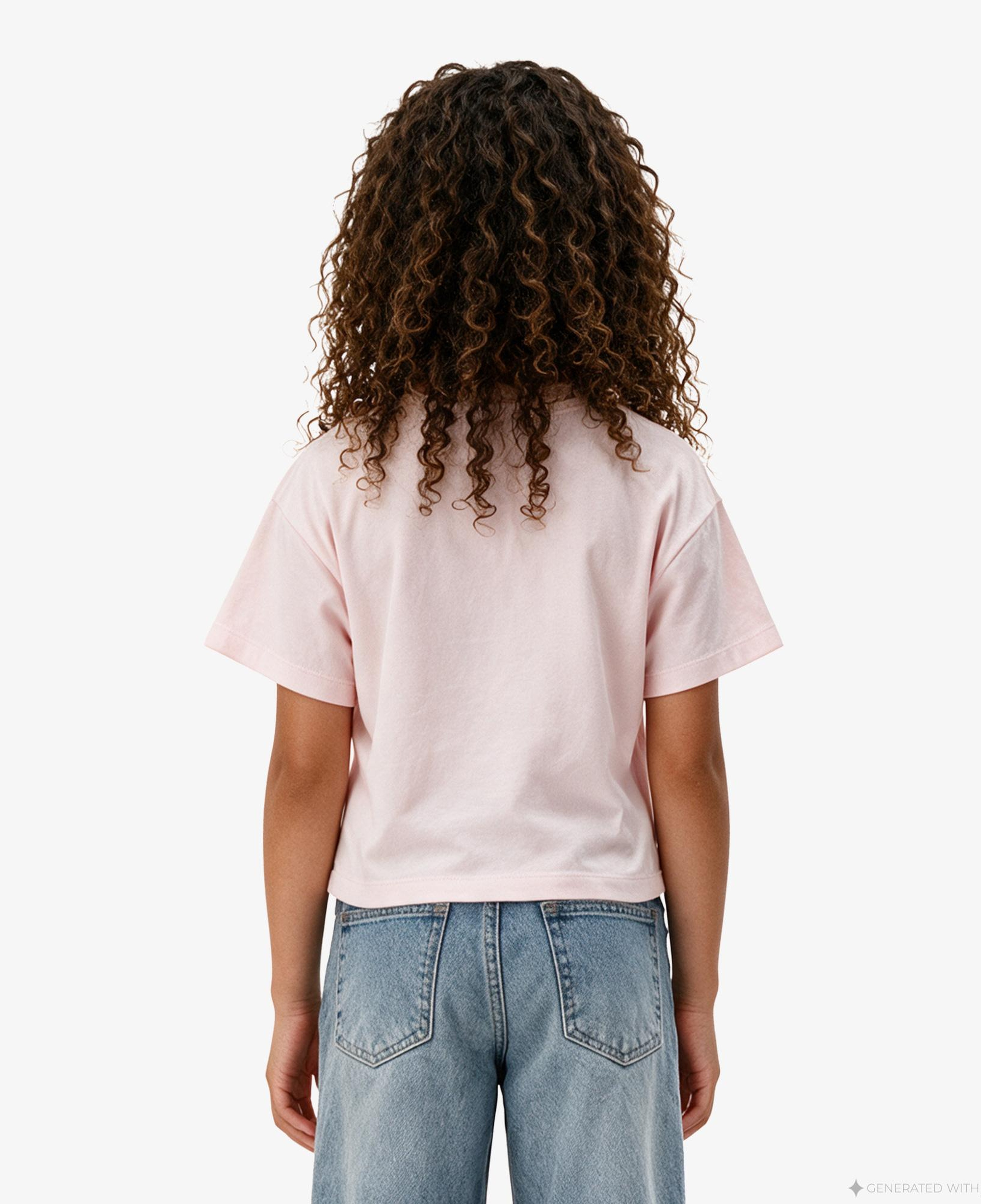 Calvin Klein Logo Boxy Çocuk Pembe T-Shirt