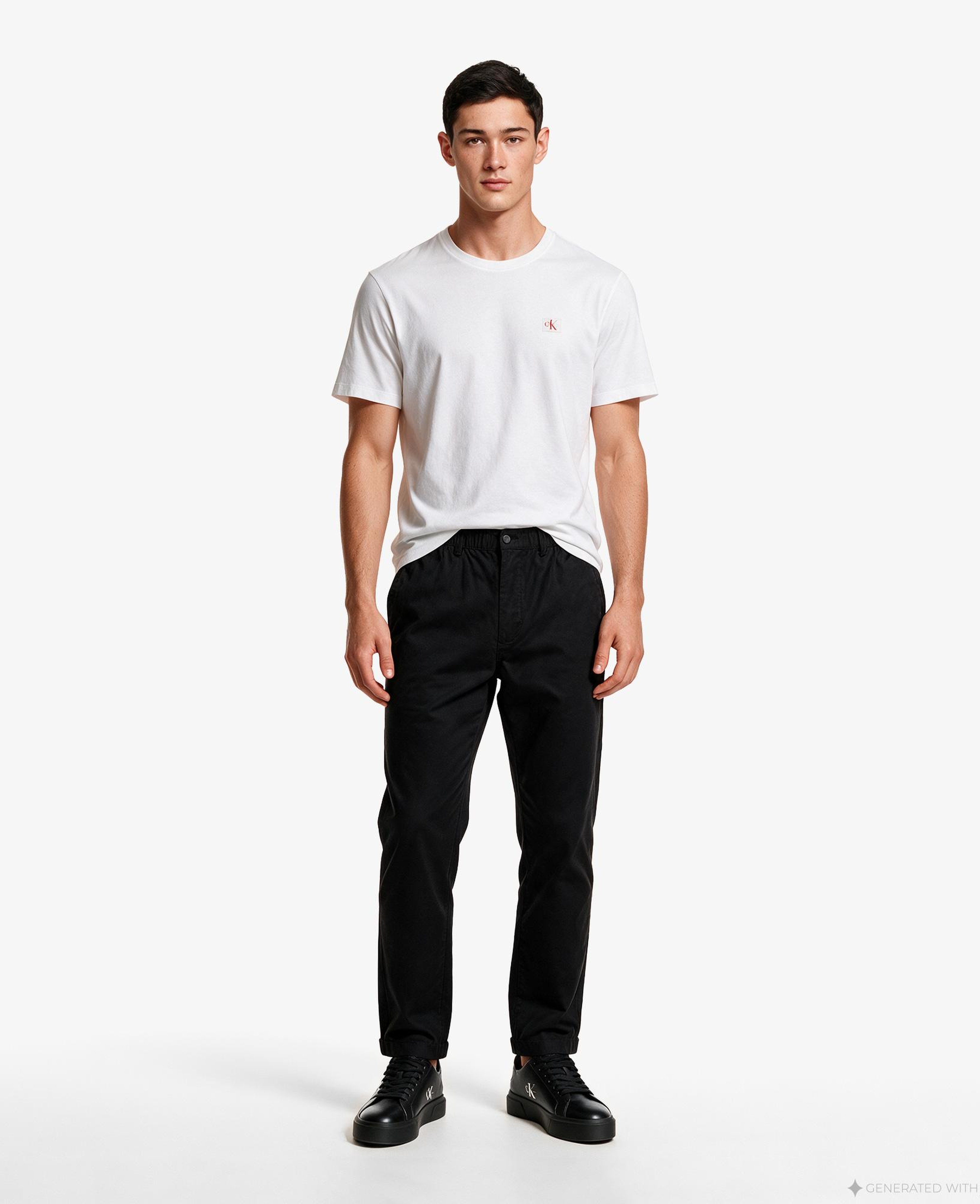 Calvin Klein Woven Label 2'li Erkek Renkli T-Shirt