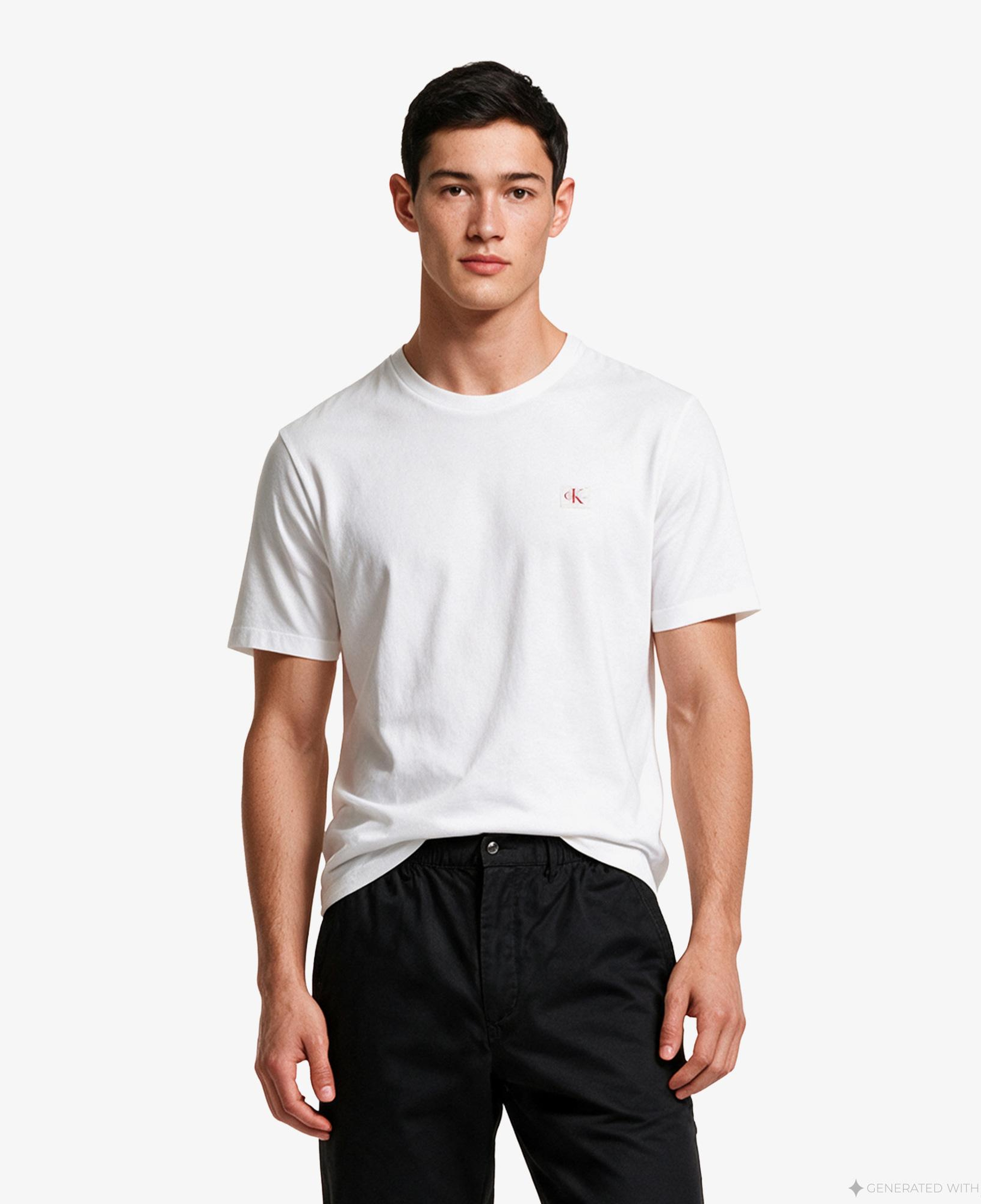 Calvin Klein Woven Label 2'li Erkek Renkli T-Shirt
