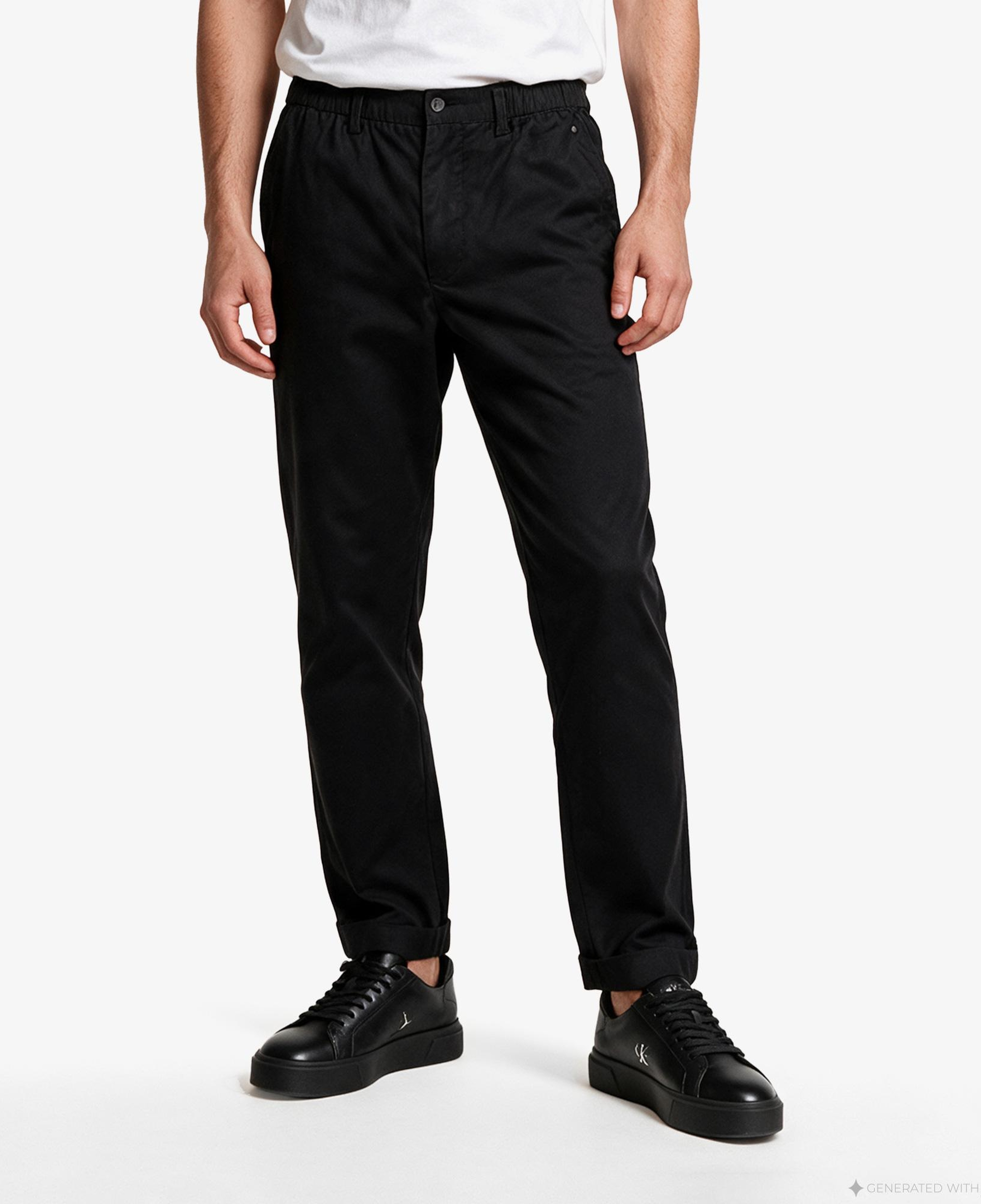 Calvin Klein Elastic Chino Erkek Siyah Pantolon