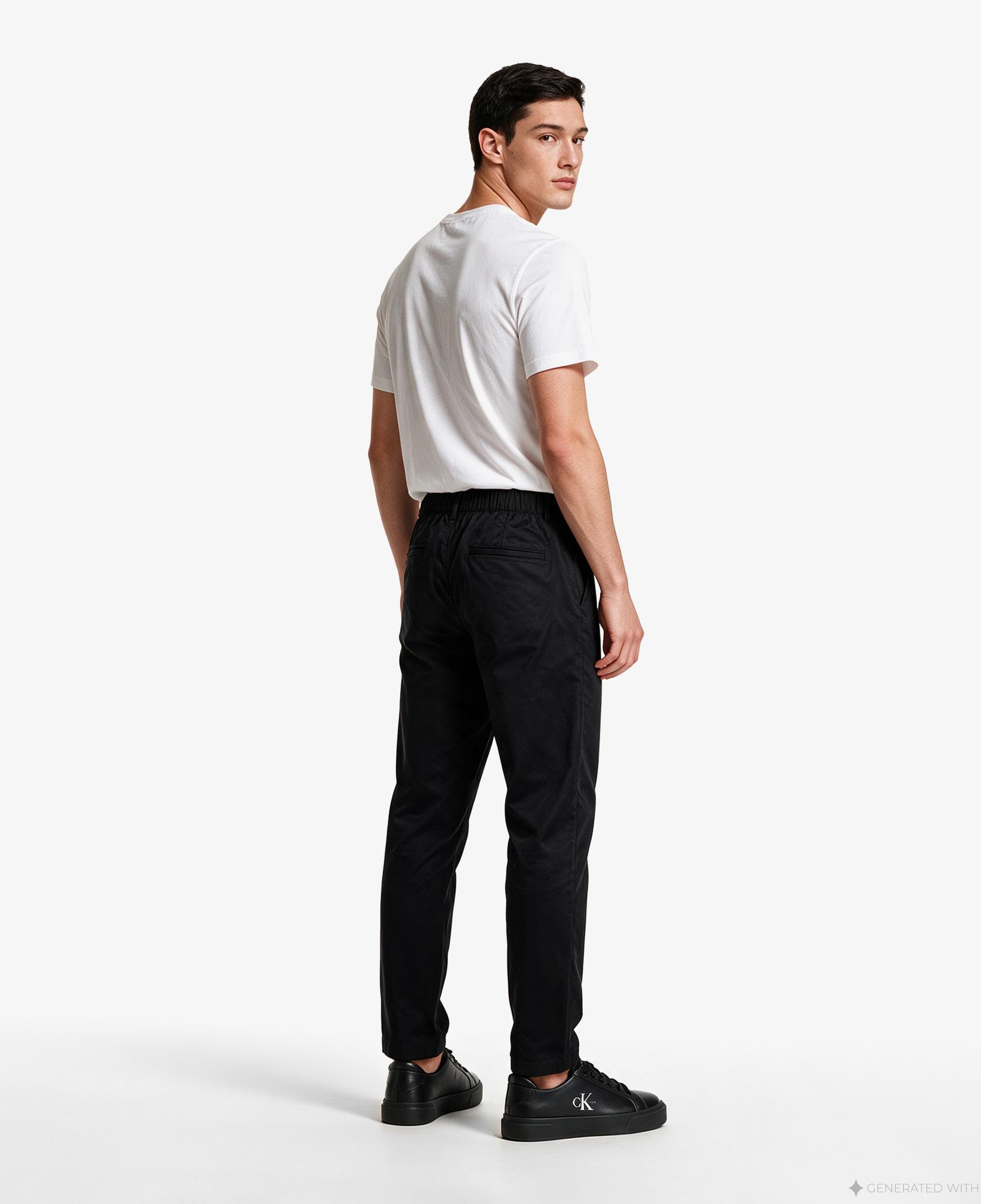 Calvin Klein Elastic Chino Erkek Siyah Pantolon