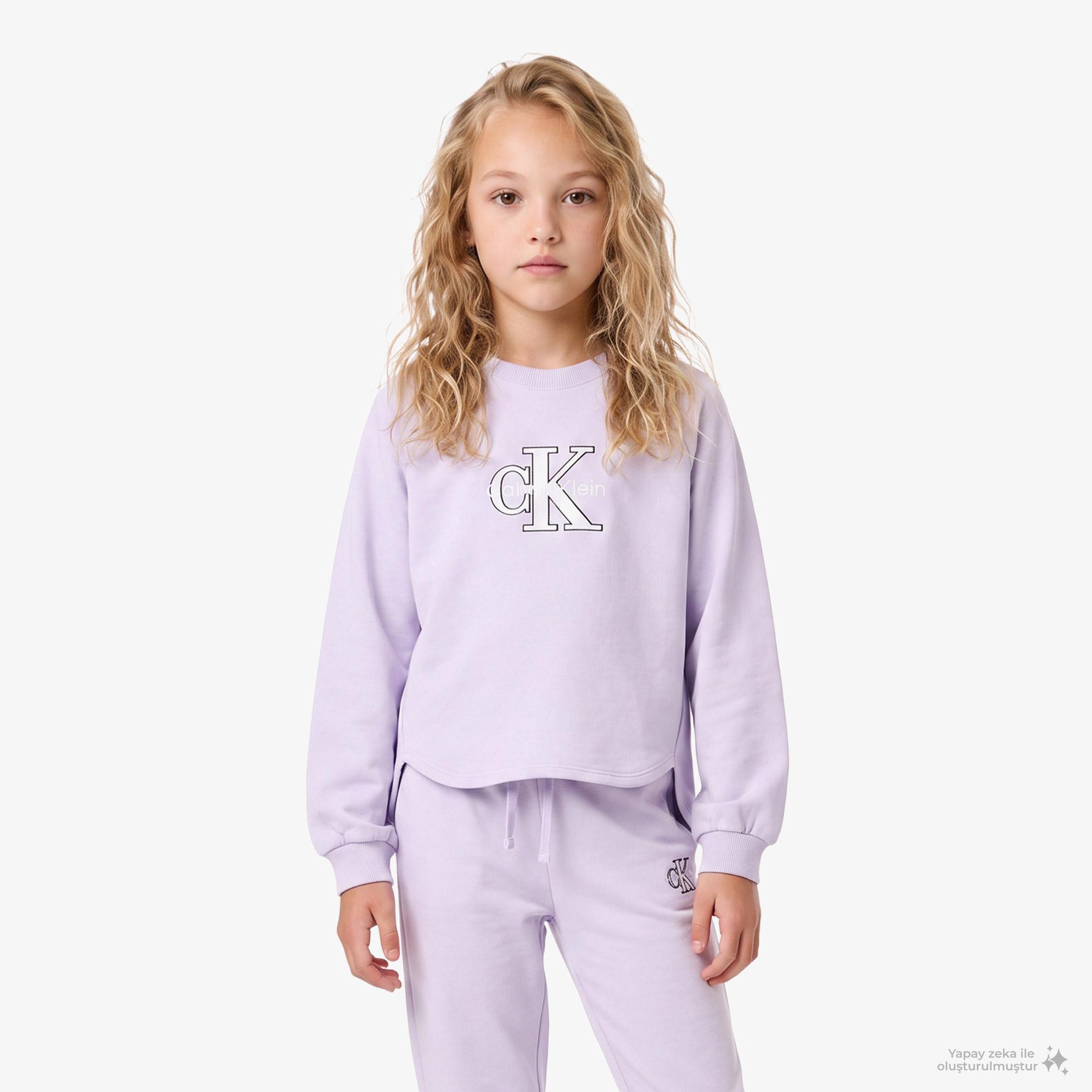 Calvin Klein Fashion Monologo Çocuk Pembe Sweatshirt
