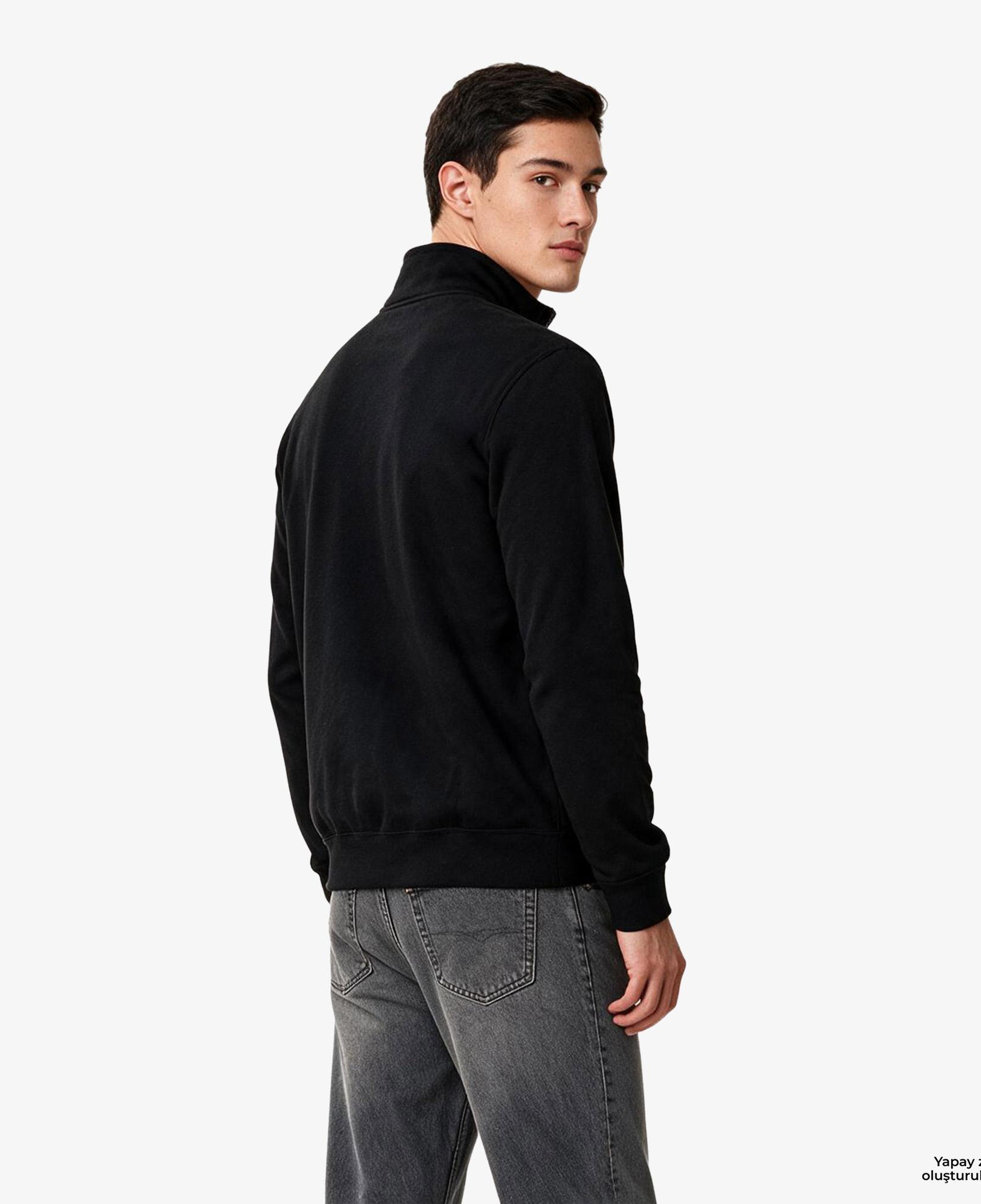 Calvin Klein Terry Micro Monologo Erkek Siyah Sweatshirt