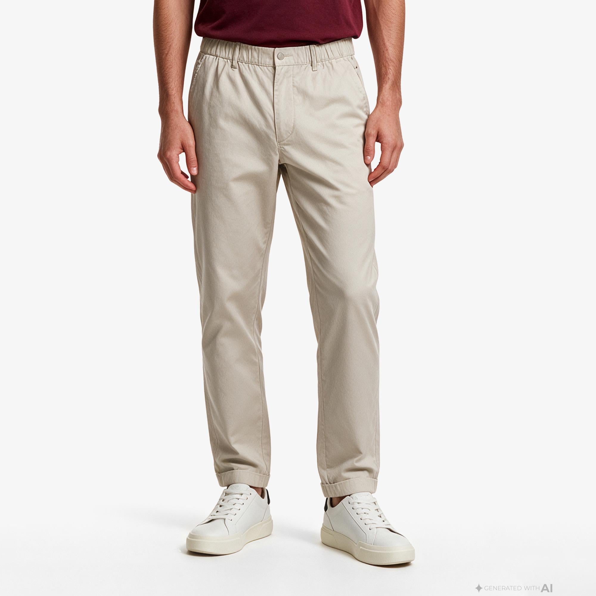 Calvin Klein Elastic Chino Erkek Kahverengi Pantolon
