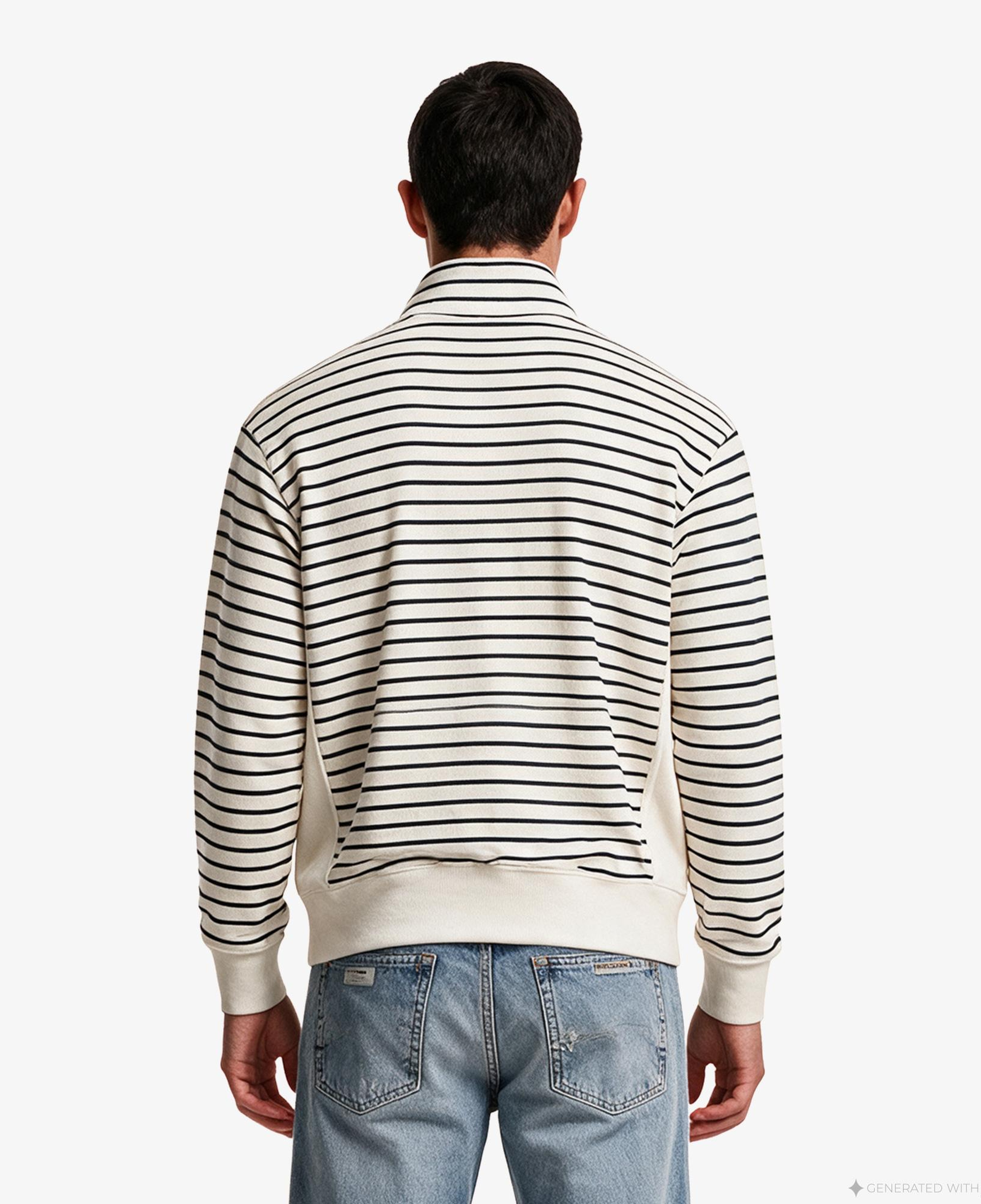 Calvin Klein Strıp Premium Terry Zip Erkek Beyaz Sweatshirt