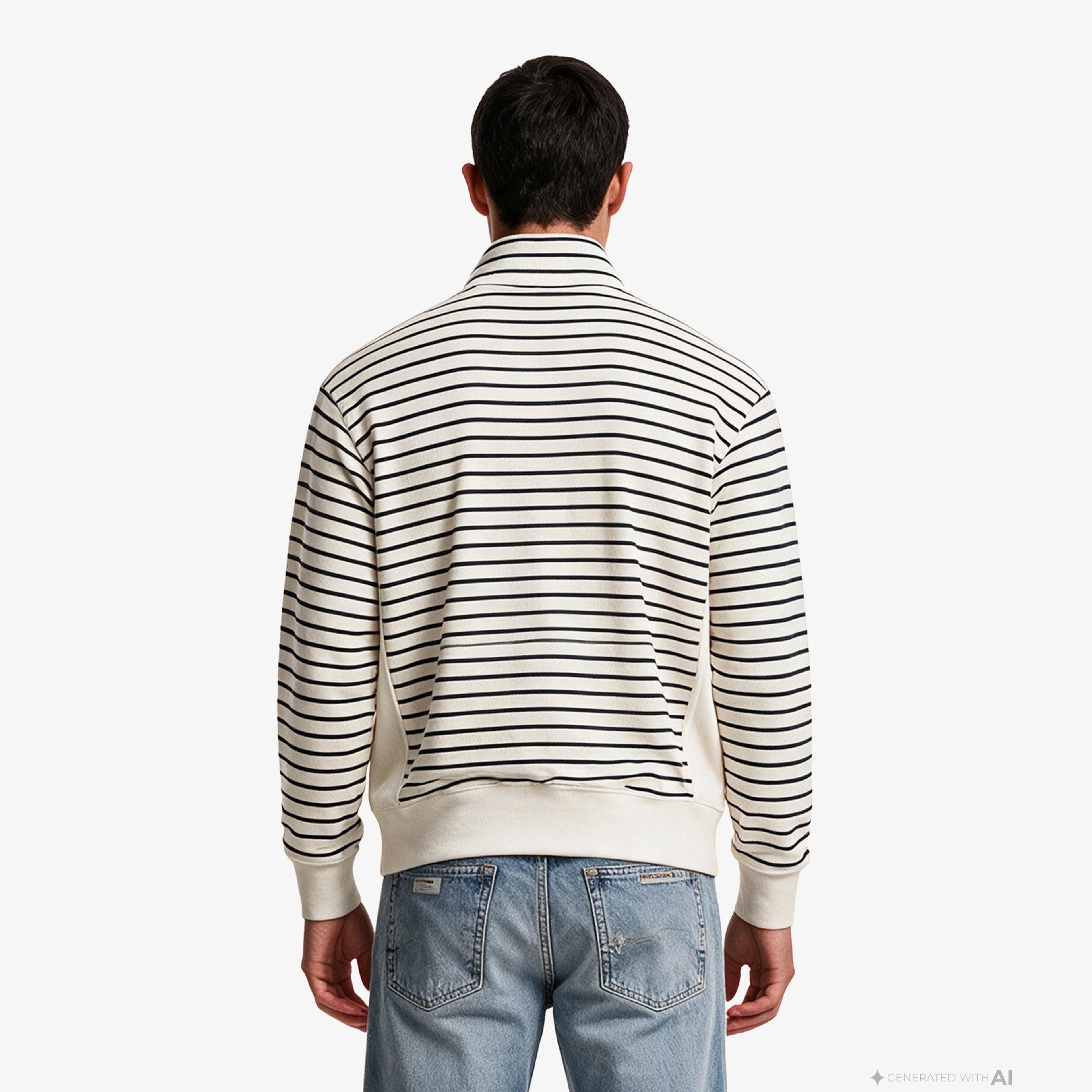 Calvin Klein Strıp Premium Terry Zip Erkek Beyaz Sweatshirt